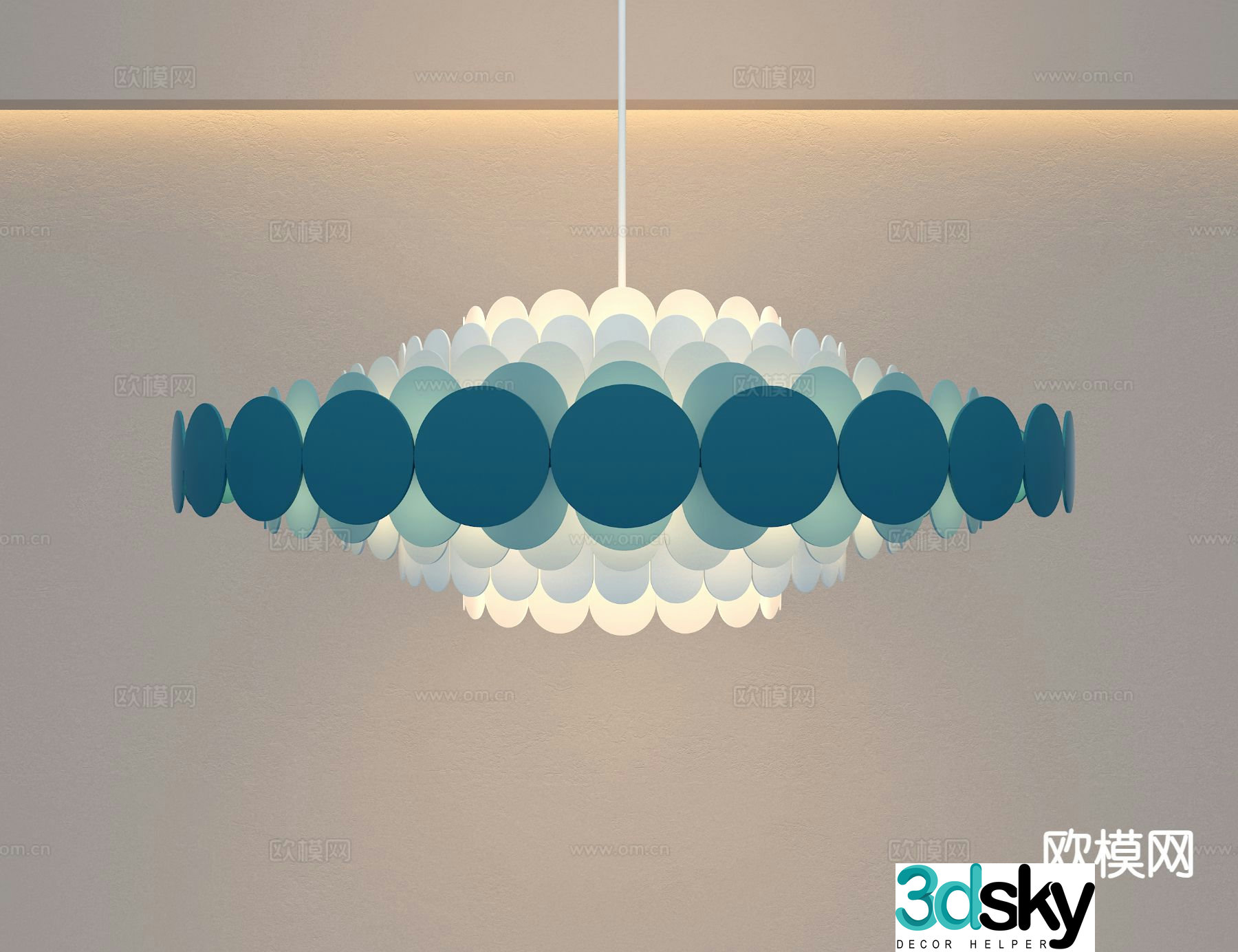 Art chandelier cloud chandelier 3d model