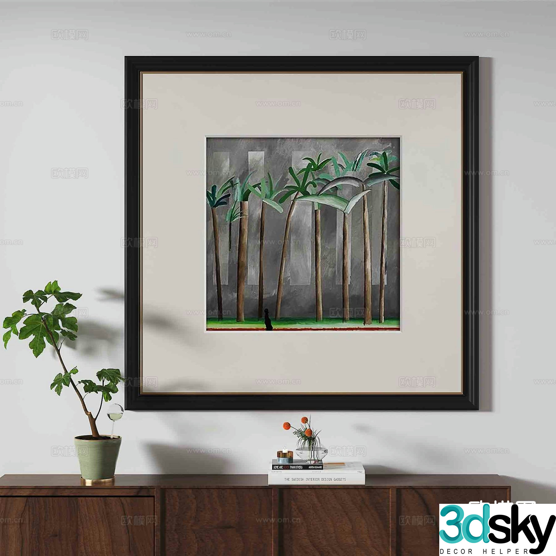 Medieval style retro hanging painting art painting decorative painting 3D model