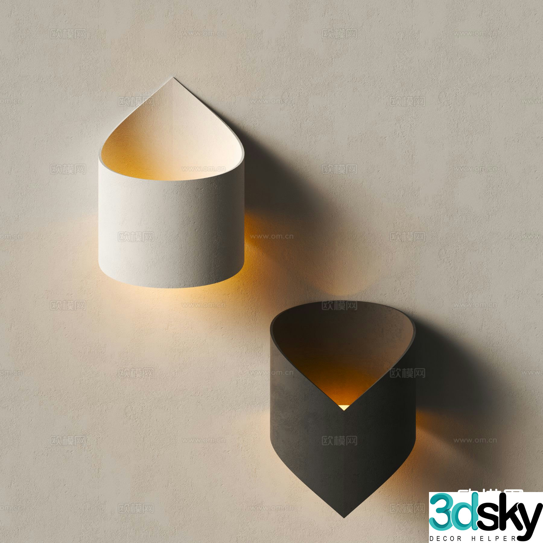 Modern wall lamp personalized wall lamp plaster wall lamp 3d model
