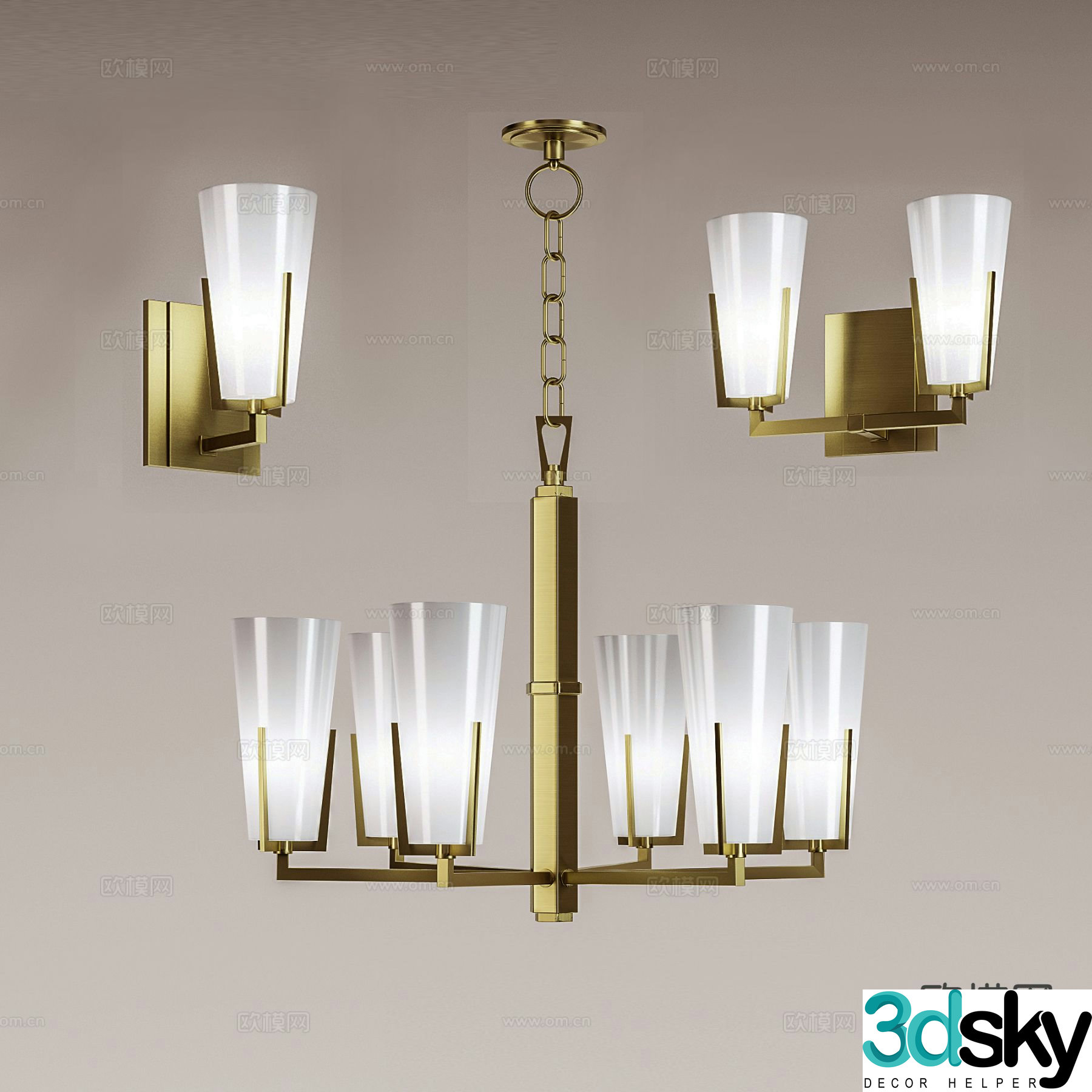 Modern interior chandelier 3d model