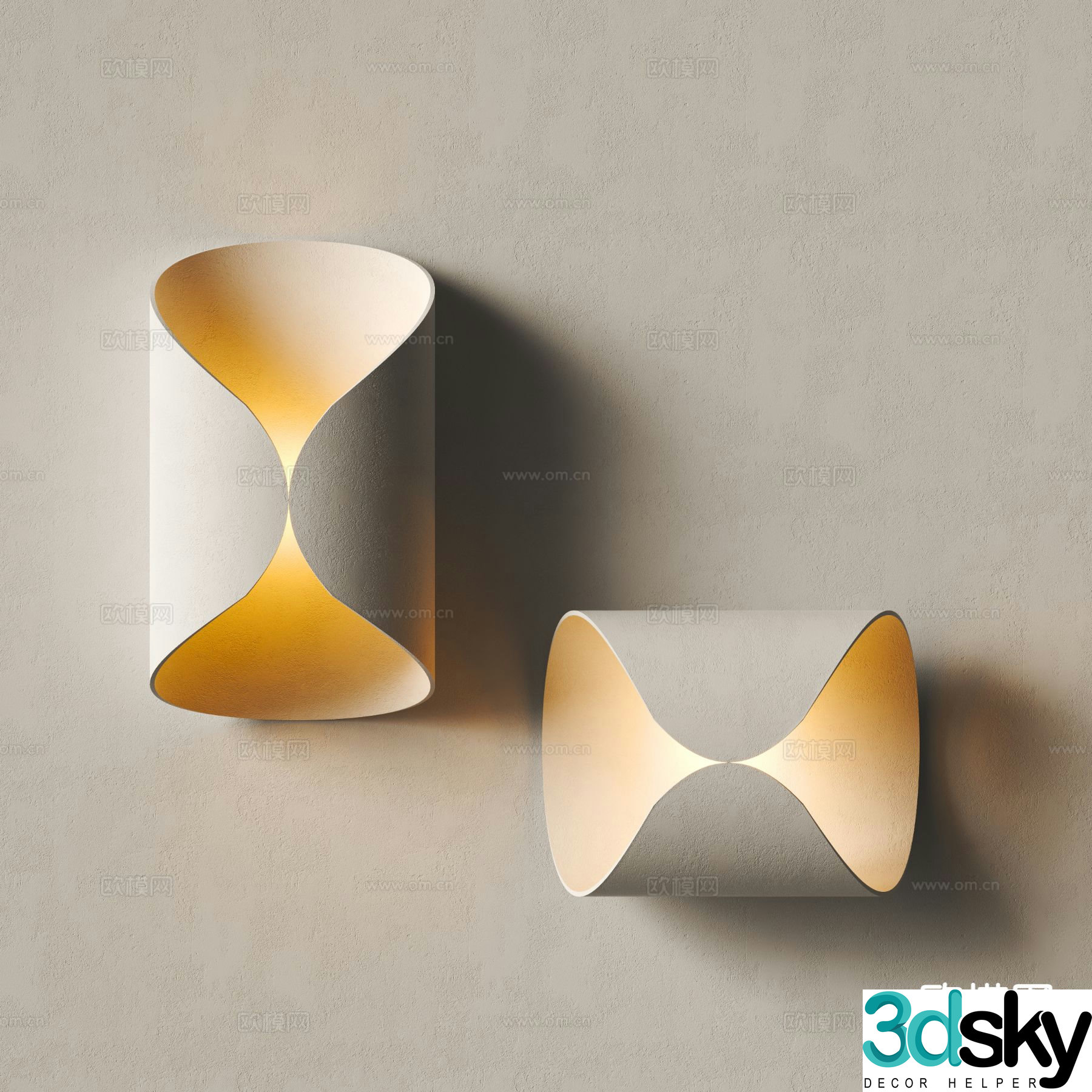 Modern wall lamp personalized wall lamp plaster wall lamp 3d model