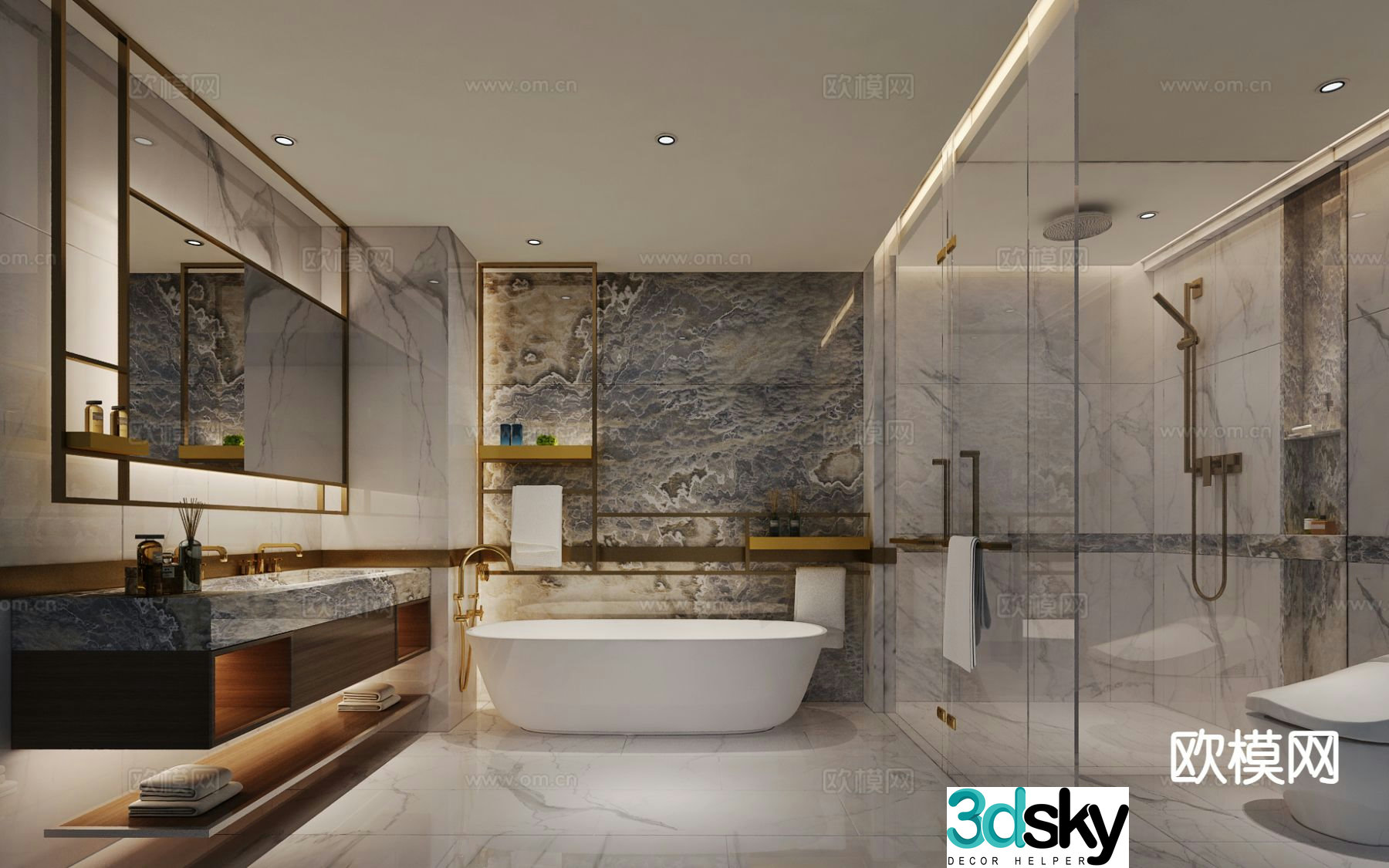 Modern minimalist bathroom bathroom 3d model