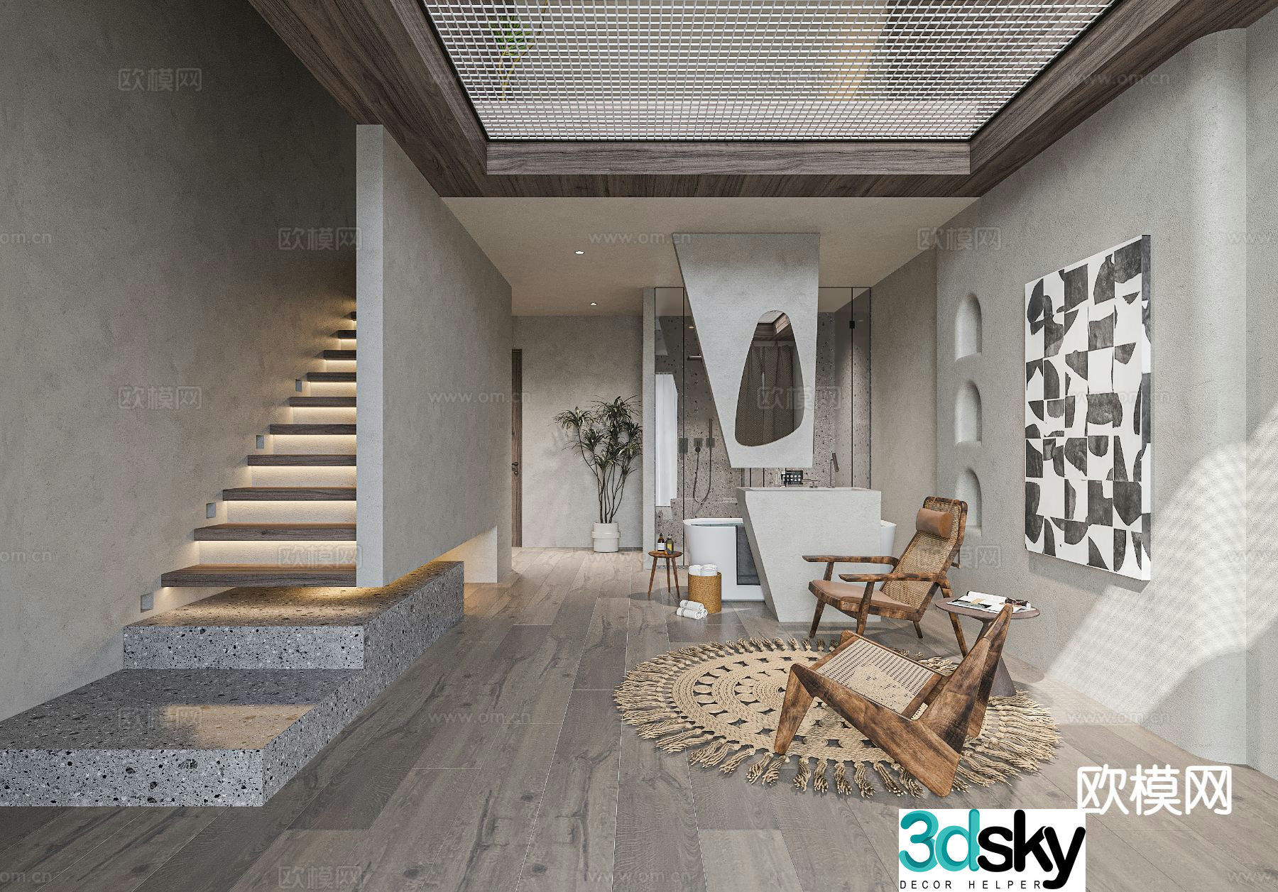 Wabi Sabi loft apartment 3d model