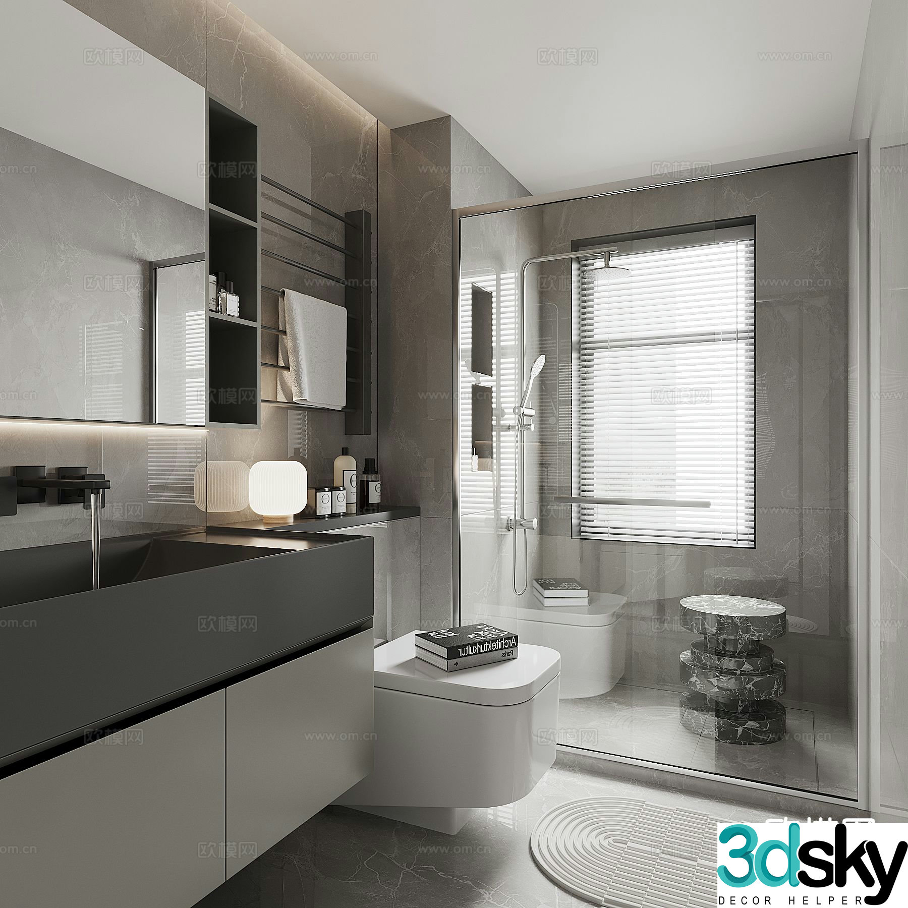 Modern bathroom bathroom 3d model