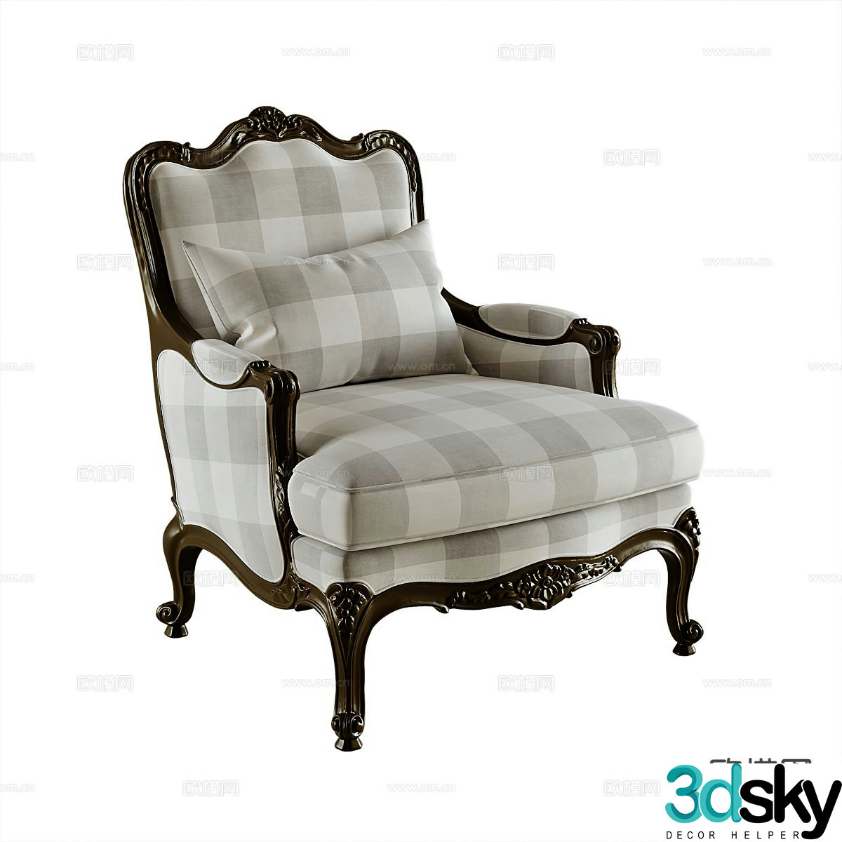 American sofa chair leisure chair 3d model