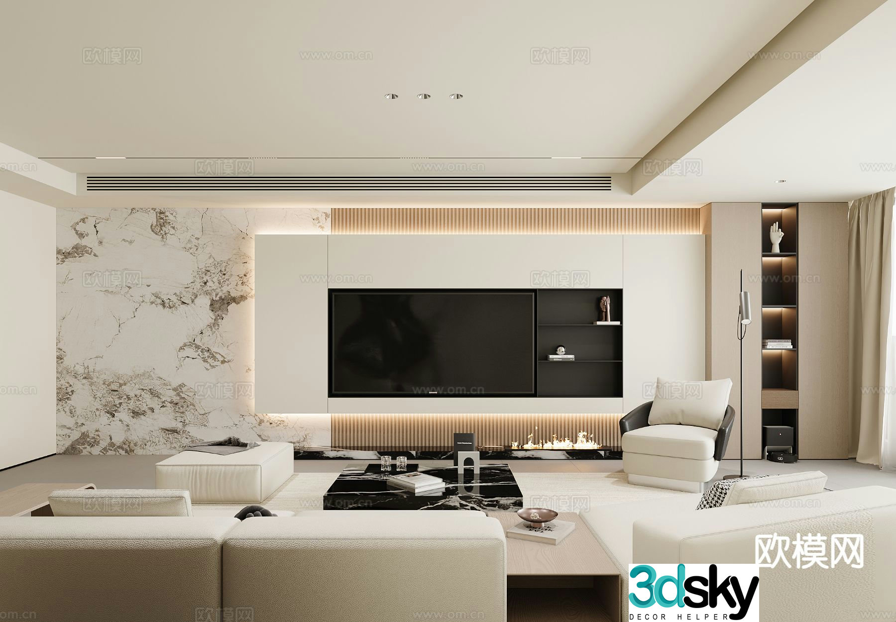 Modern living room 3d model