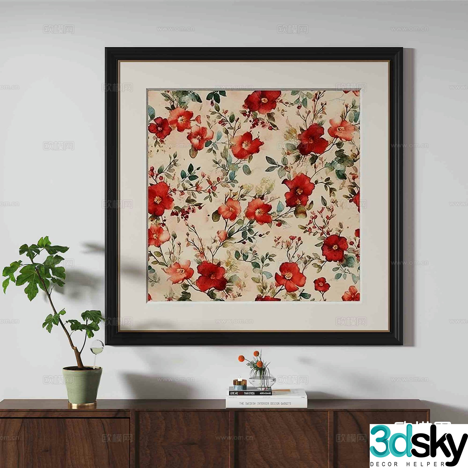 French retro hanging painting art painting decorative painting 3D model