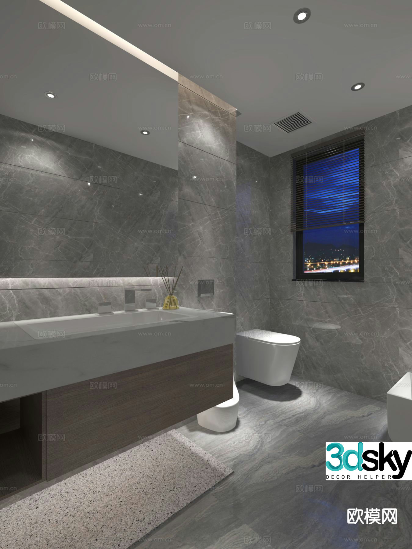 modern bathroom bathroom toilet 3d model