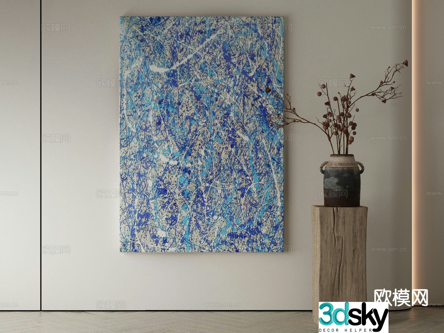 Modern hanging painting decorative painting 3d model