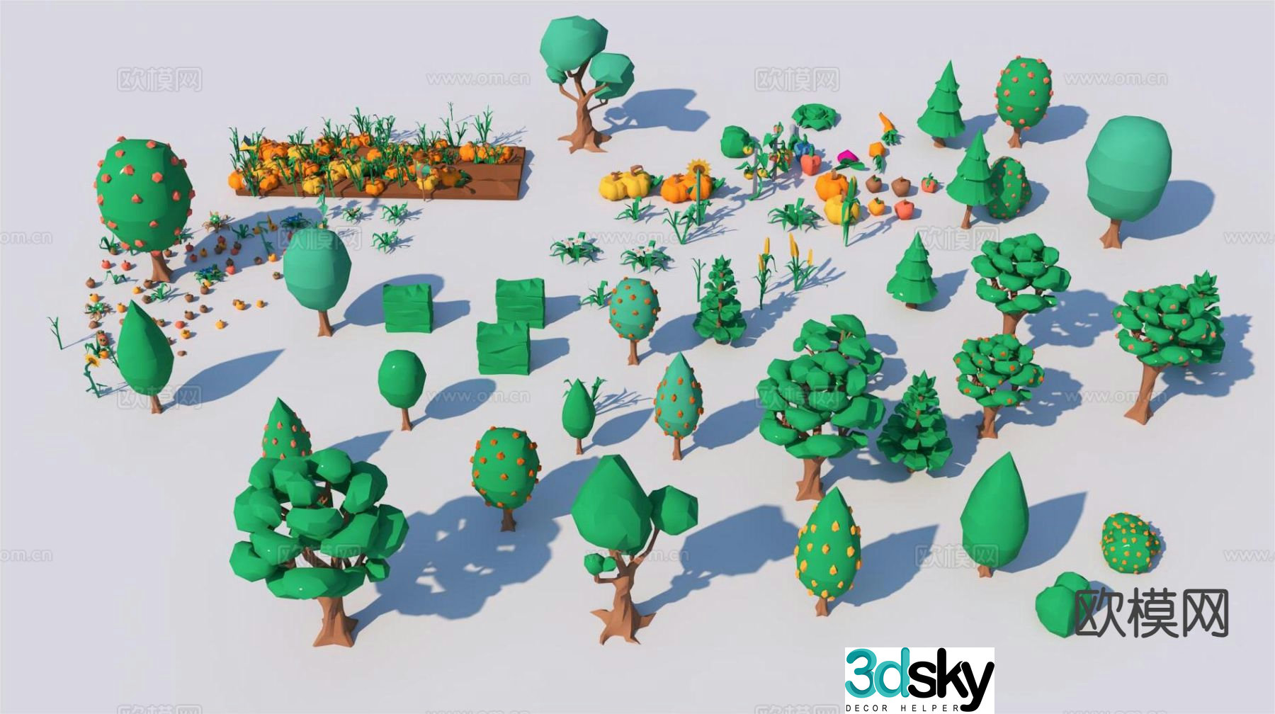 Cartoon plant sketch 3d model