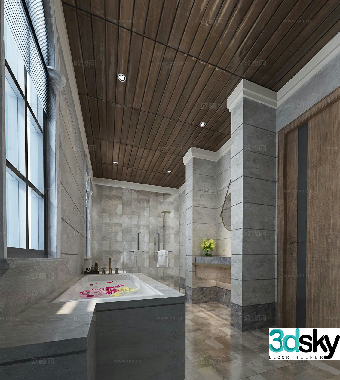Chinese style bathroom bathroom 3d model