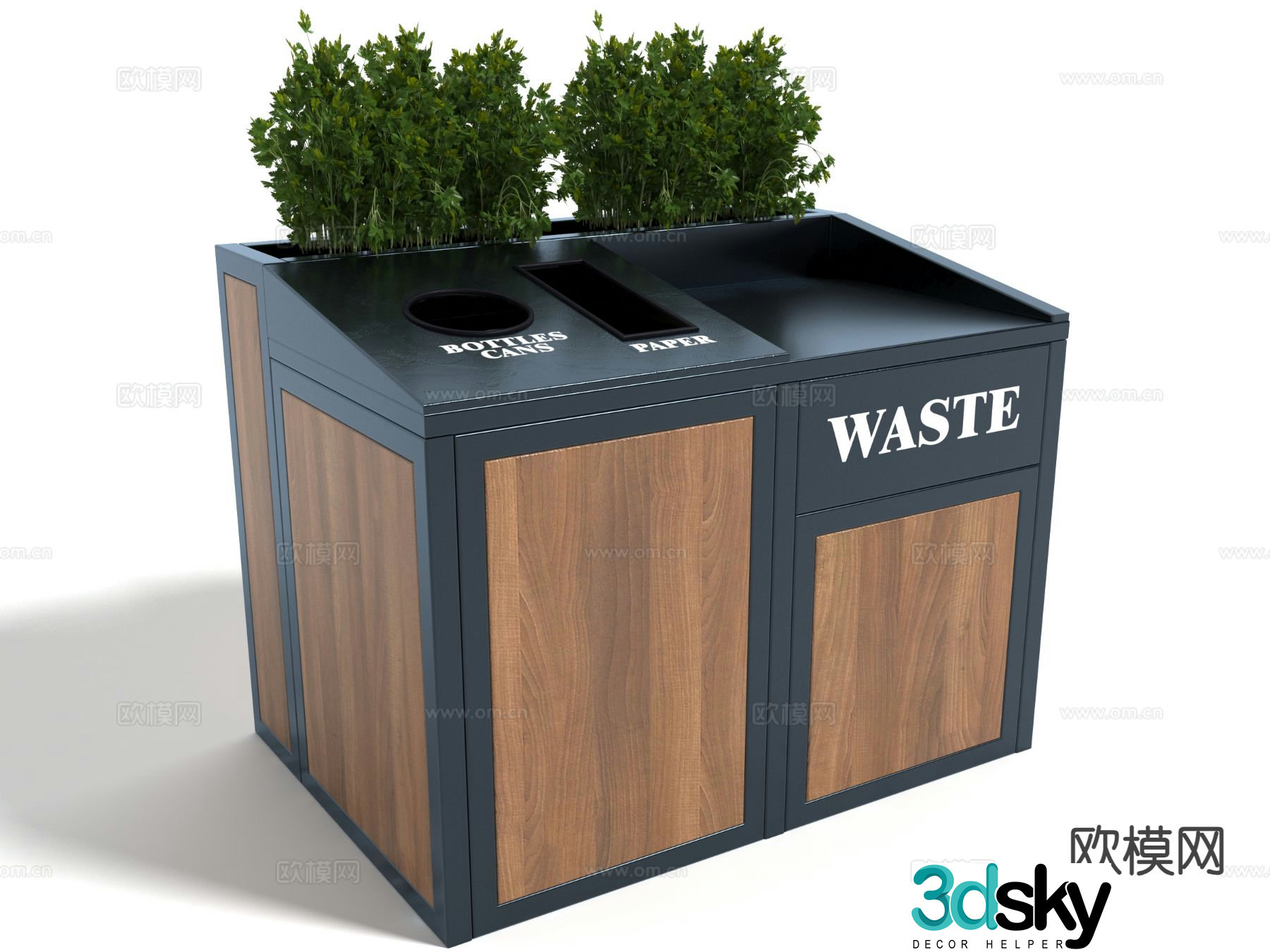 Modern trash can trash can 3d model