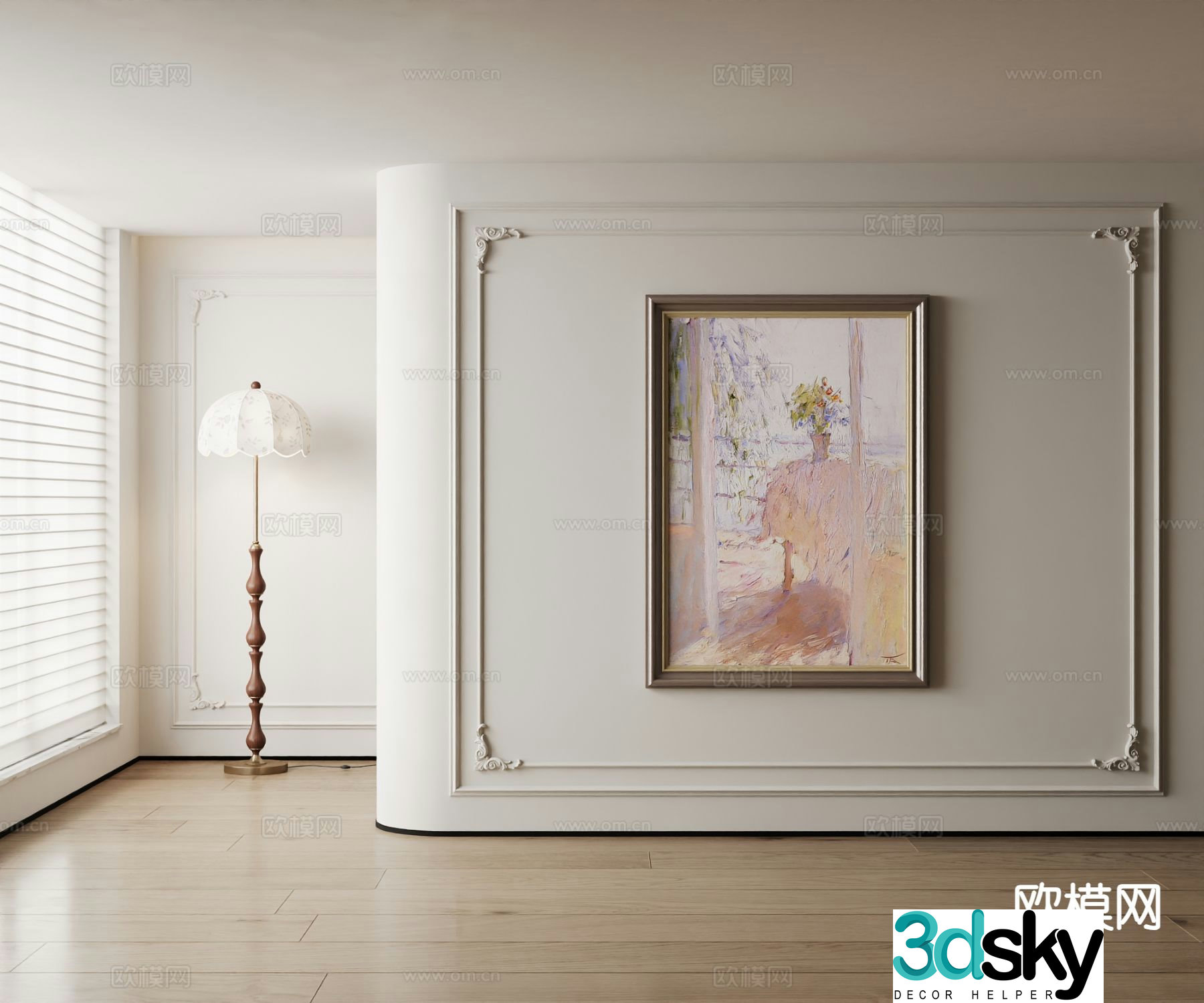 American art painting texture painting decorative painting 3d model