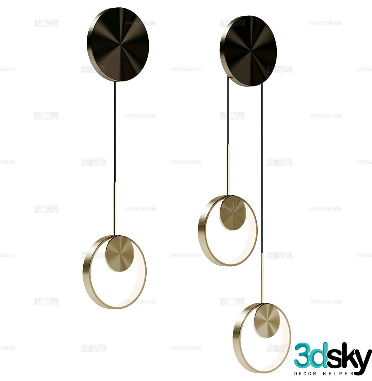 Light luxury bedside small chandelier 3D model