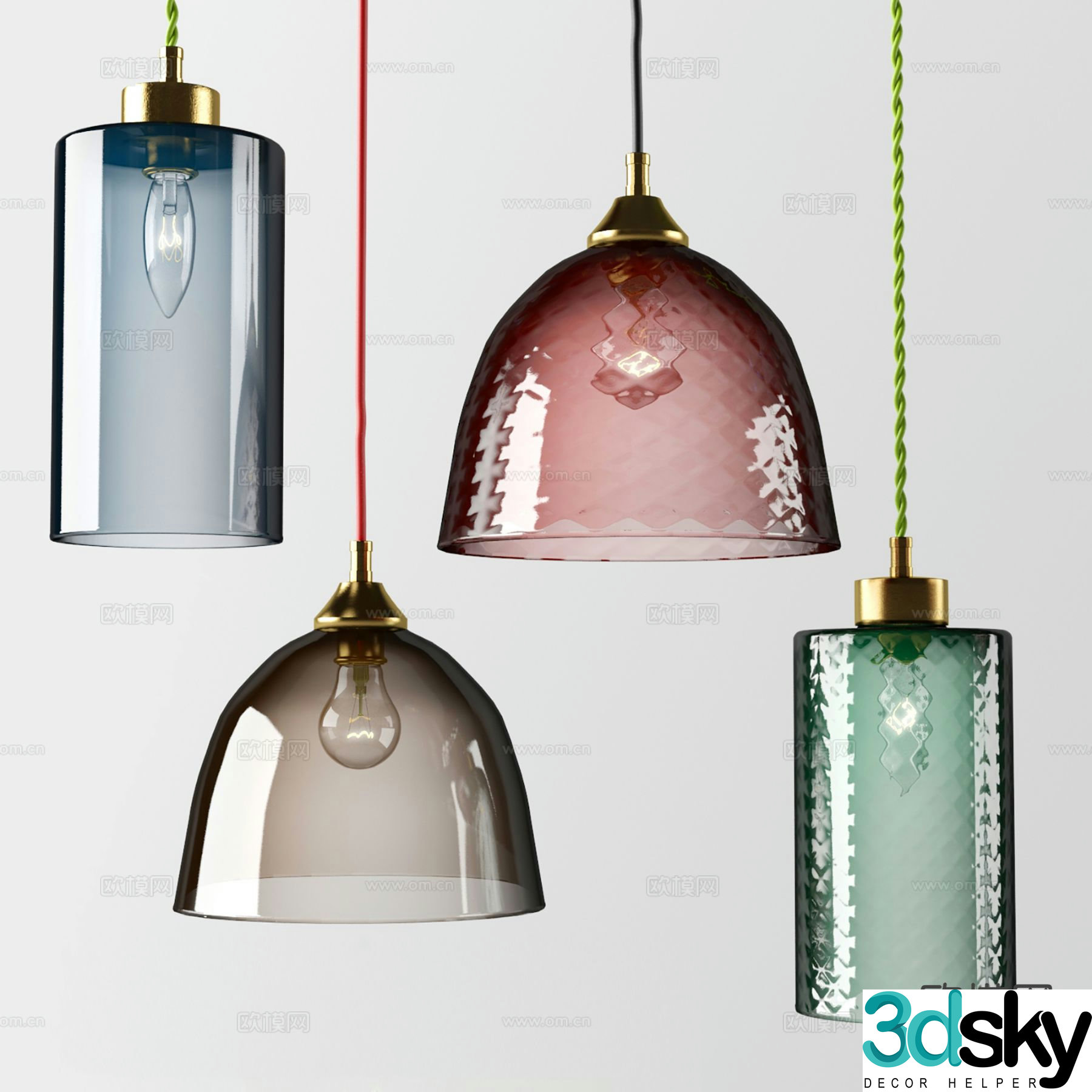 Modern glass chandelier indoor chandelier 3d model