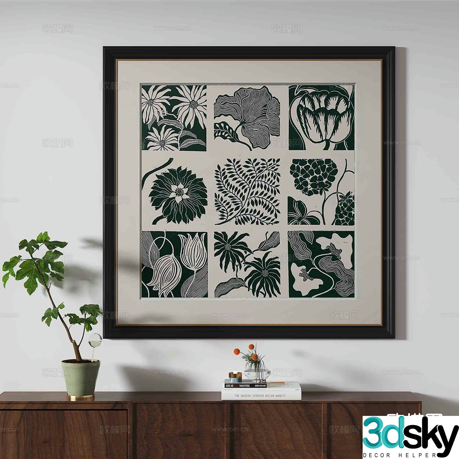 French retro hanging painting art painting decorative painting 3D model