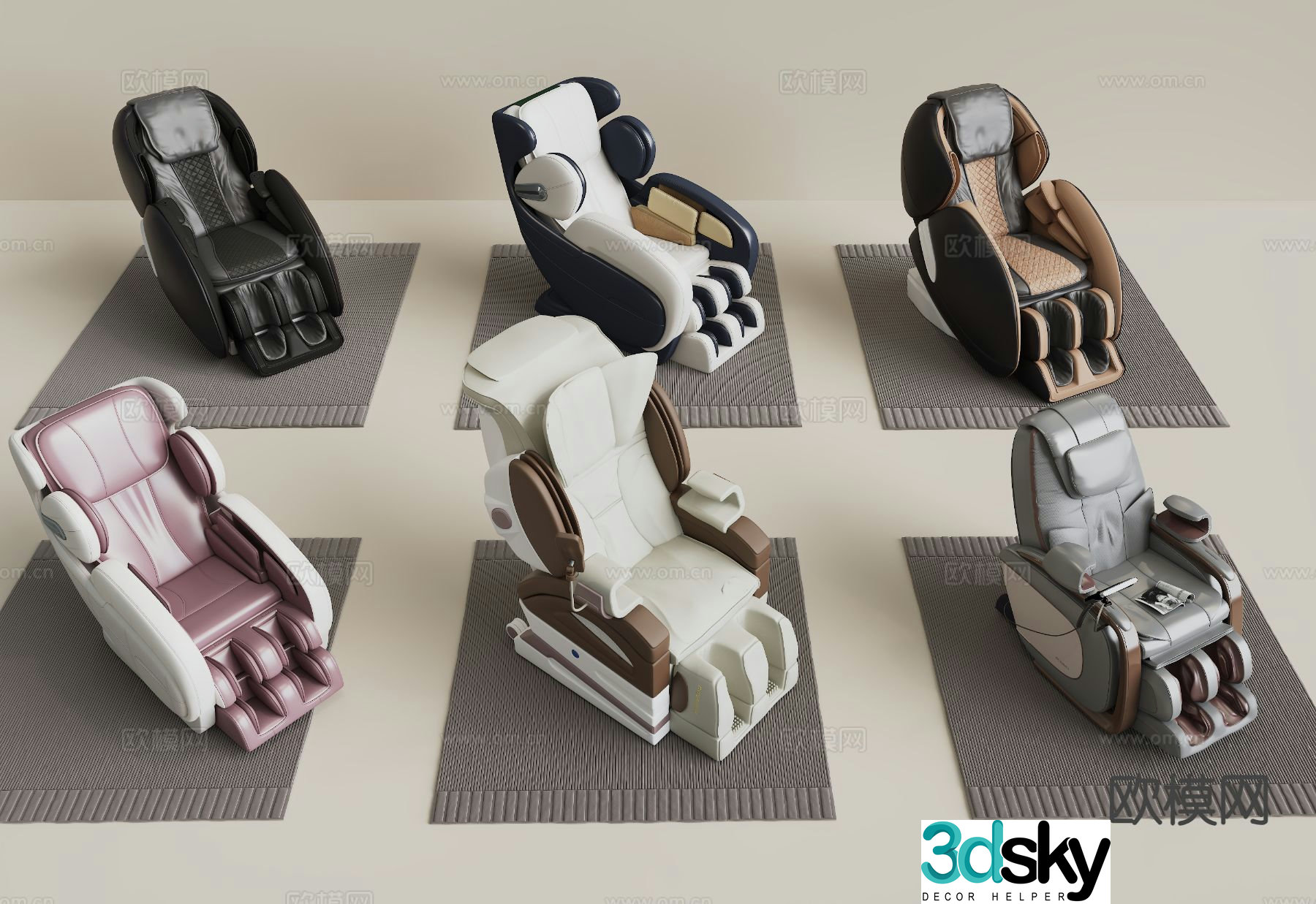 Fully automatic massage chair leather massage chair 3d model