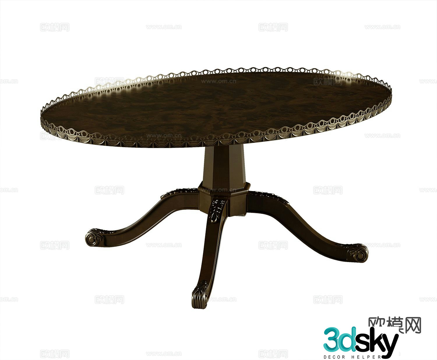 American dining table round table 3d model
