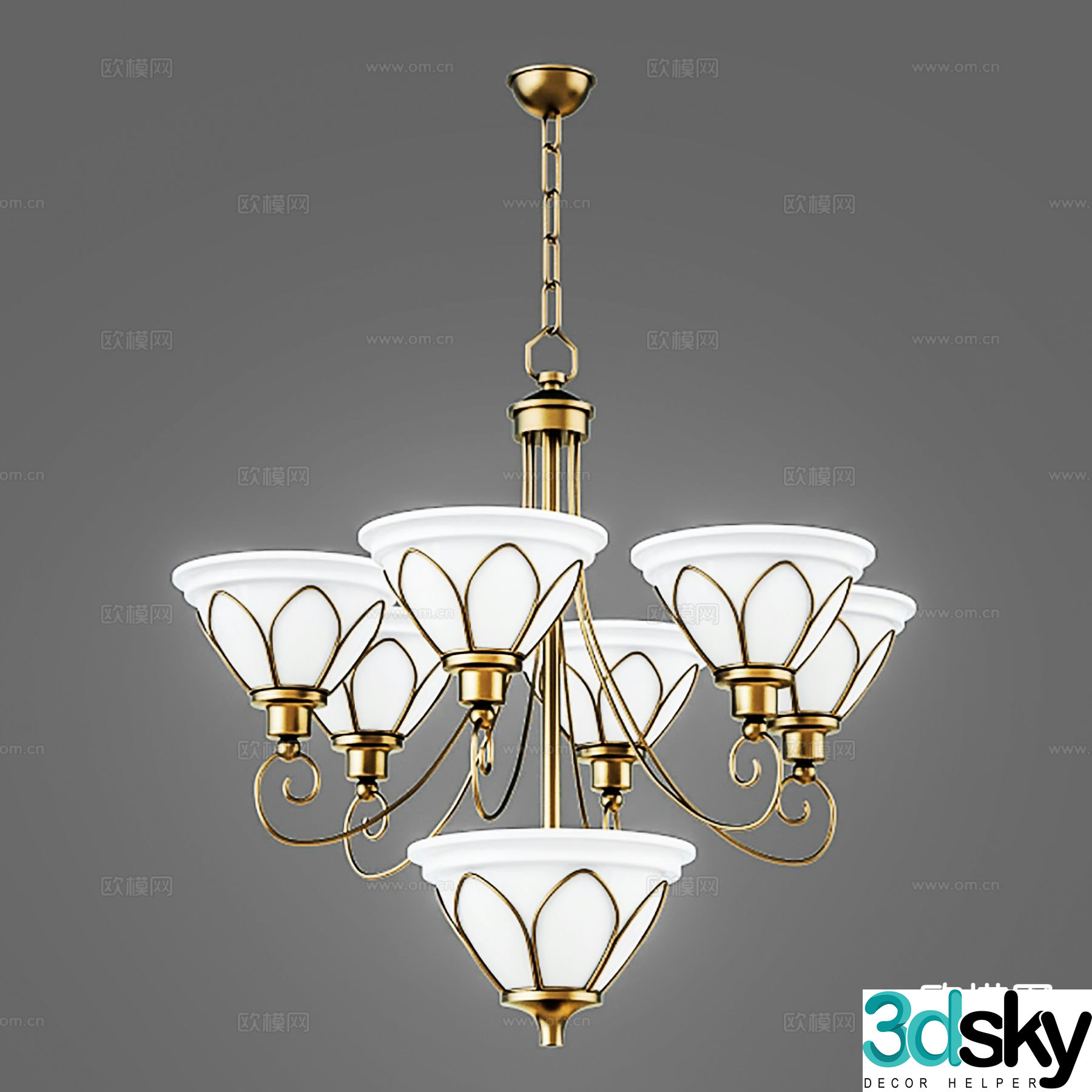 Modern interior chandelier 3d model