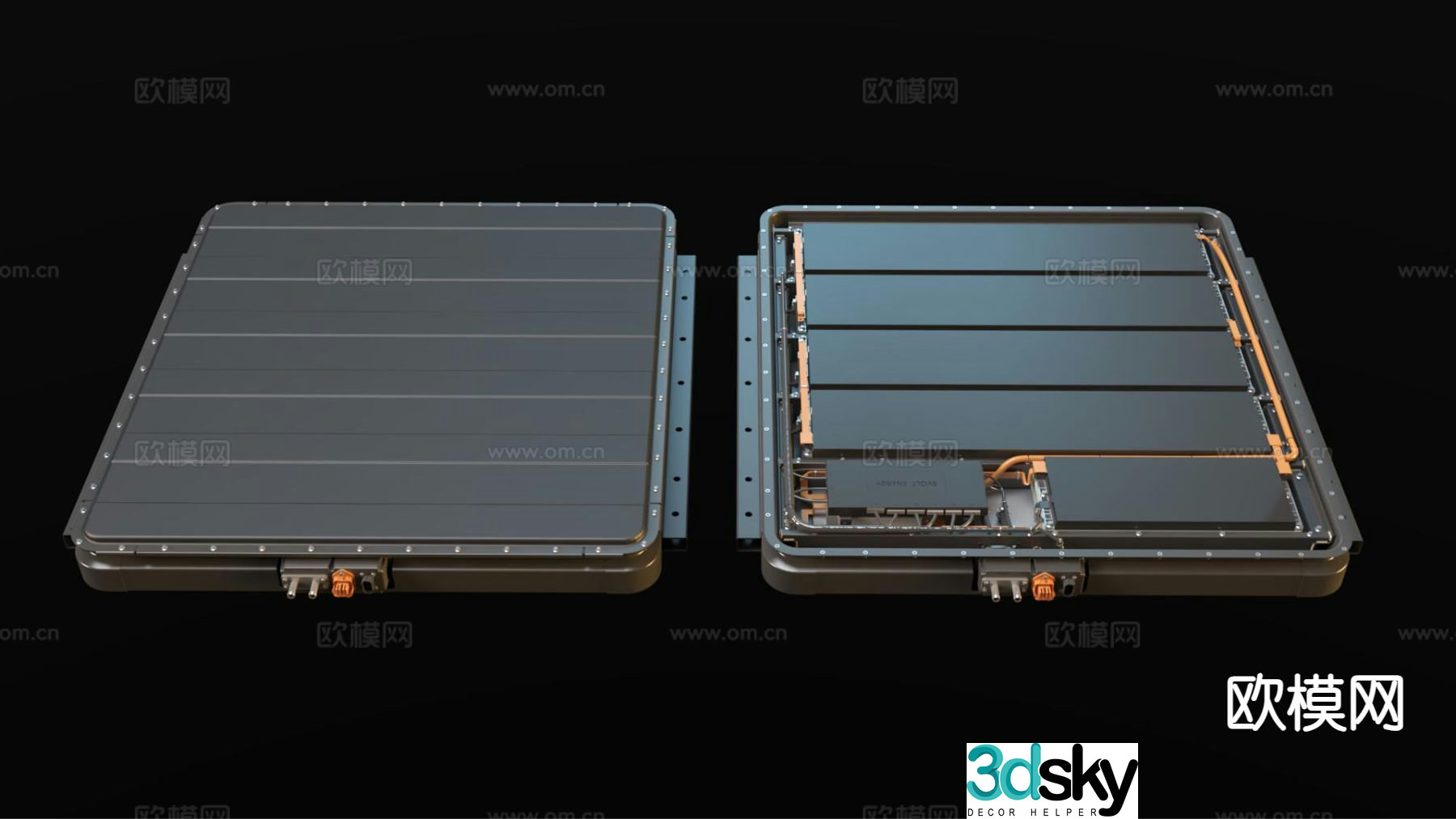 Car battery pack 3d model