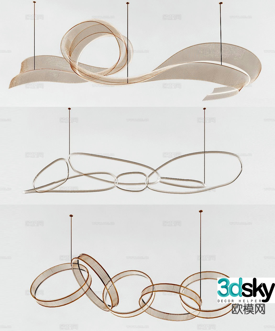 Modern chandelier 3d model