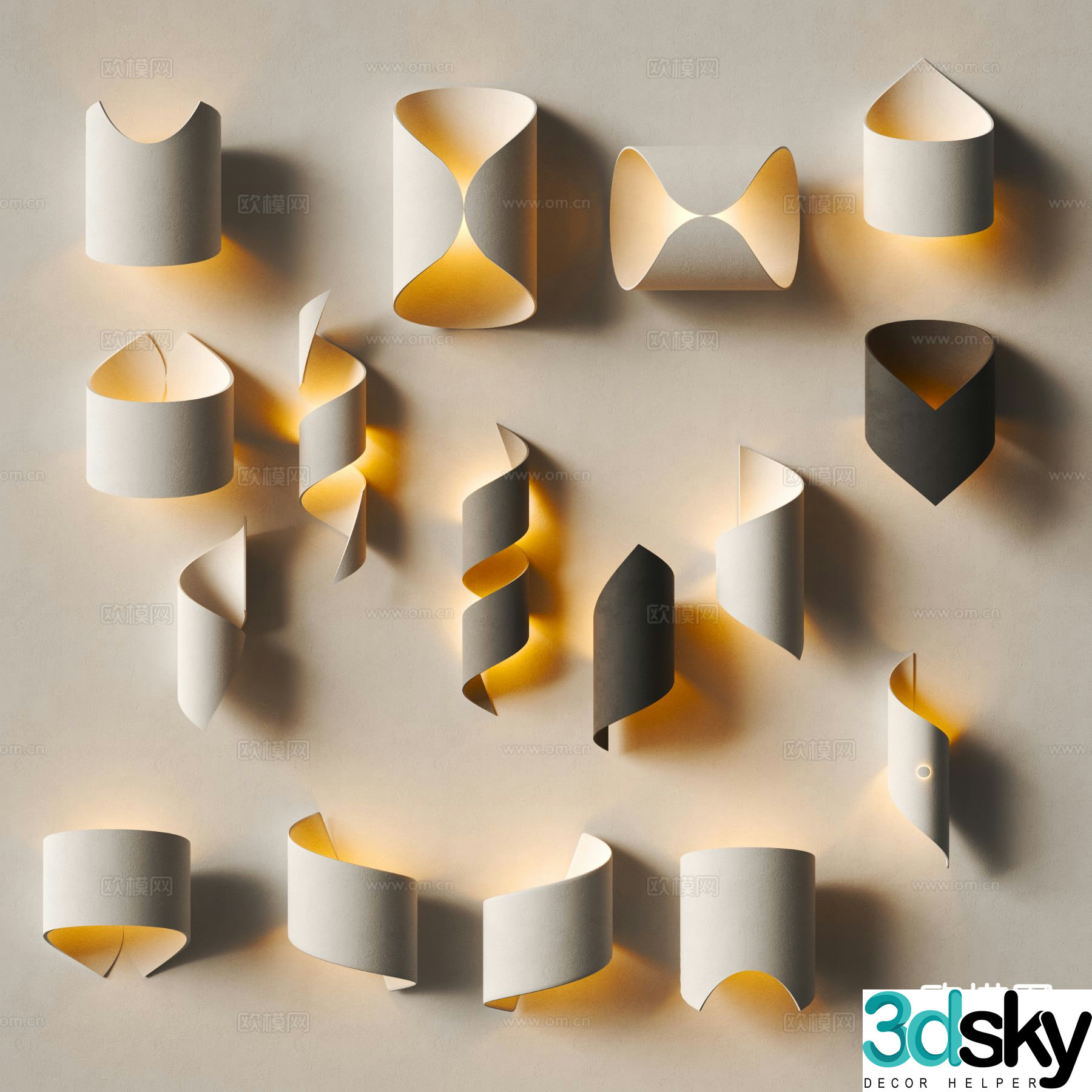 Modern wall lamp personalized wall lamp plaster wall lamp 3d model