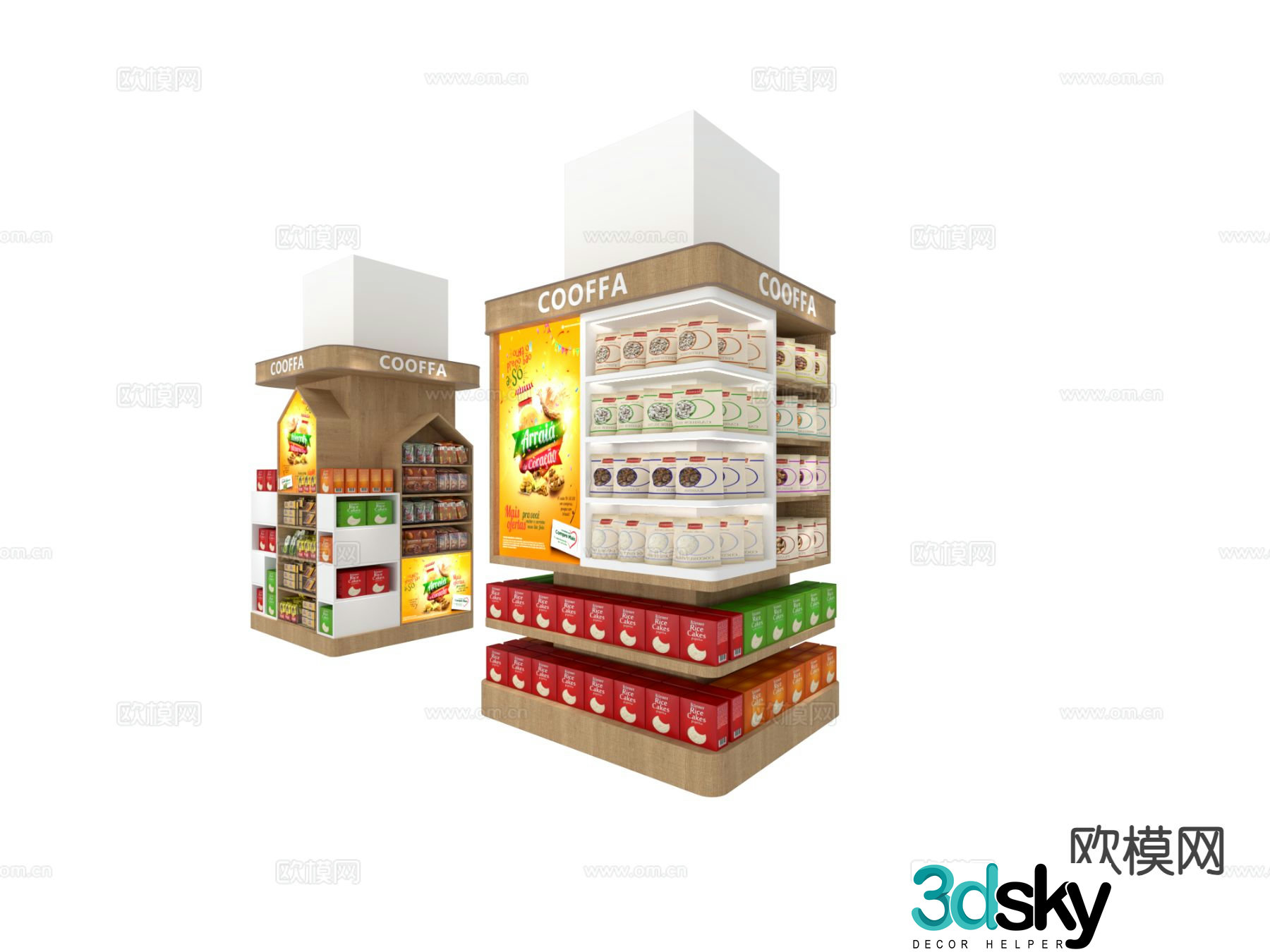 Modern shopping mall showcase shelves 3d model