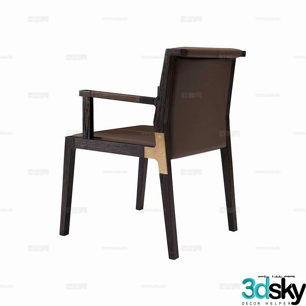 Modern chair dining chair armchair single chair 3d model