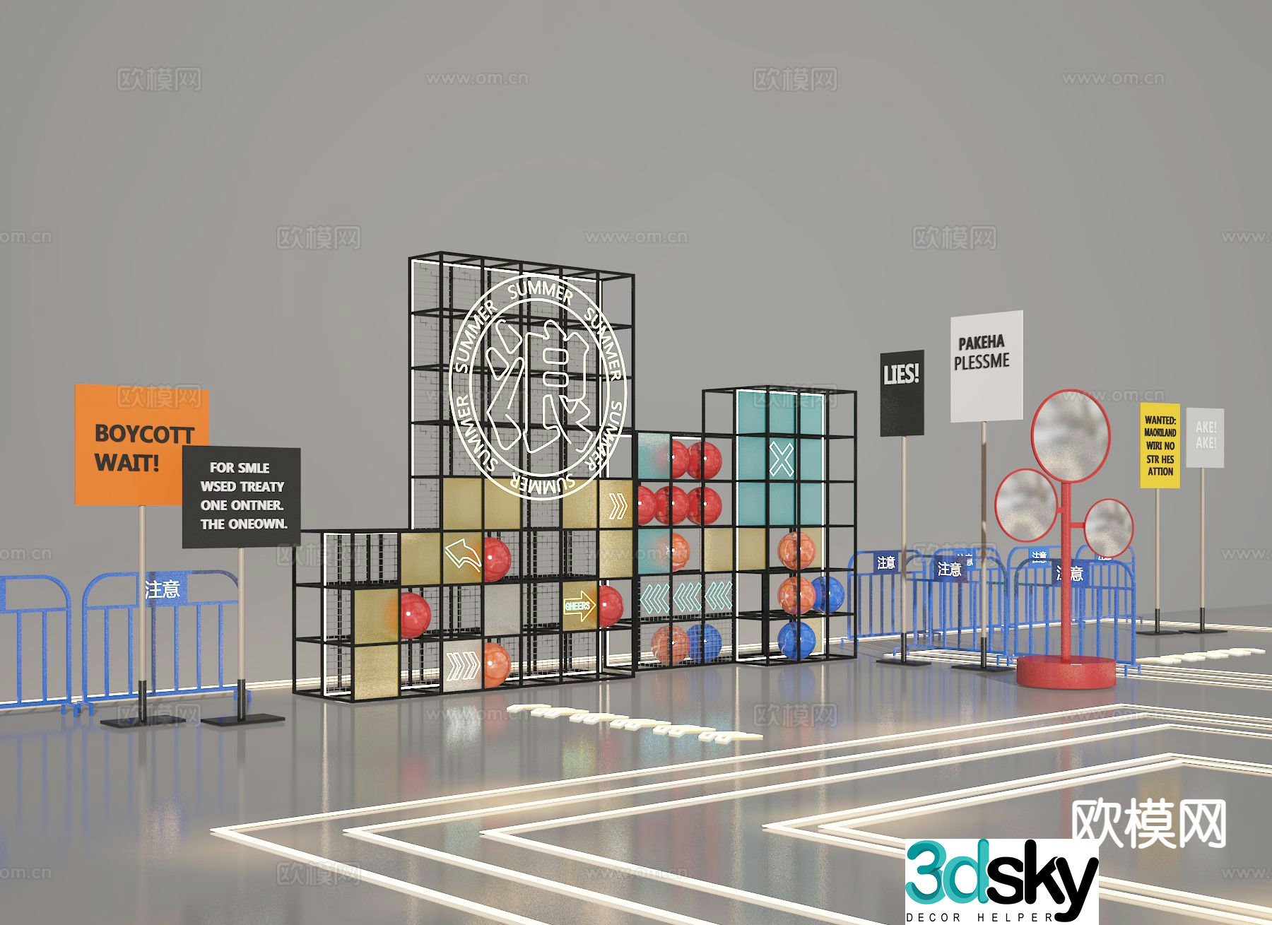 Industrial style display outdoor display 3D model