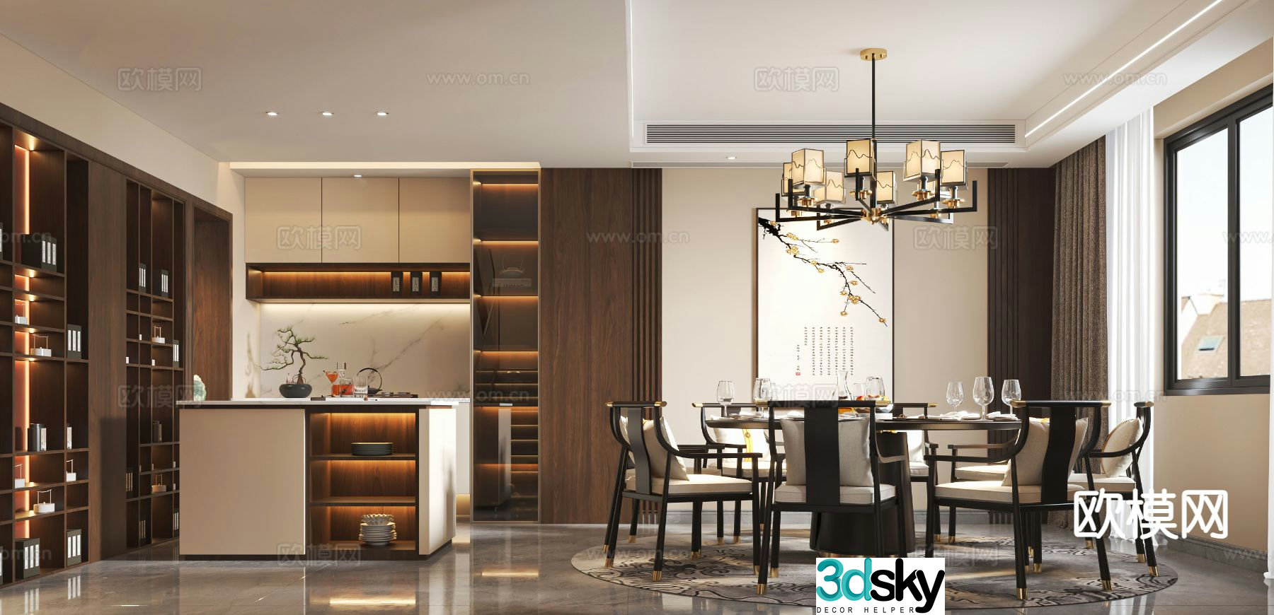 New Chinese restaurant 3d model