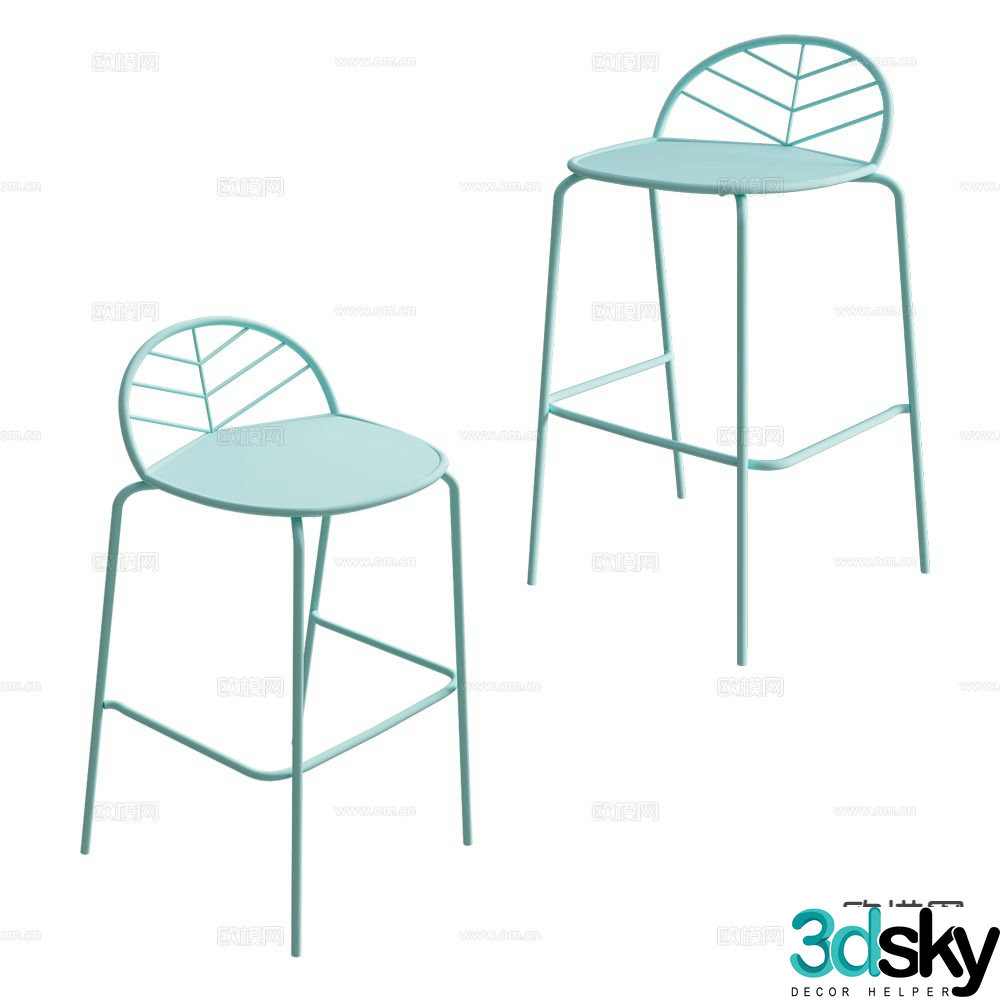 Castil modern iron bar stool bar stool 3d model