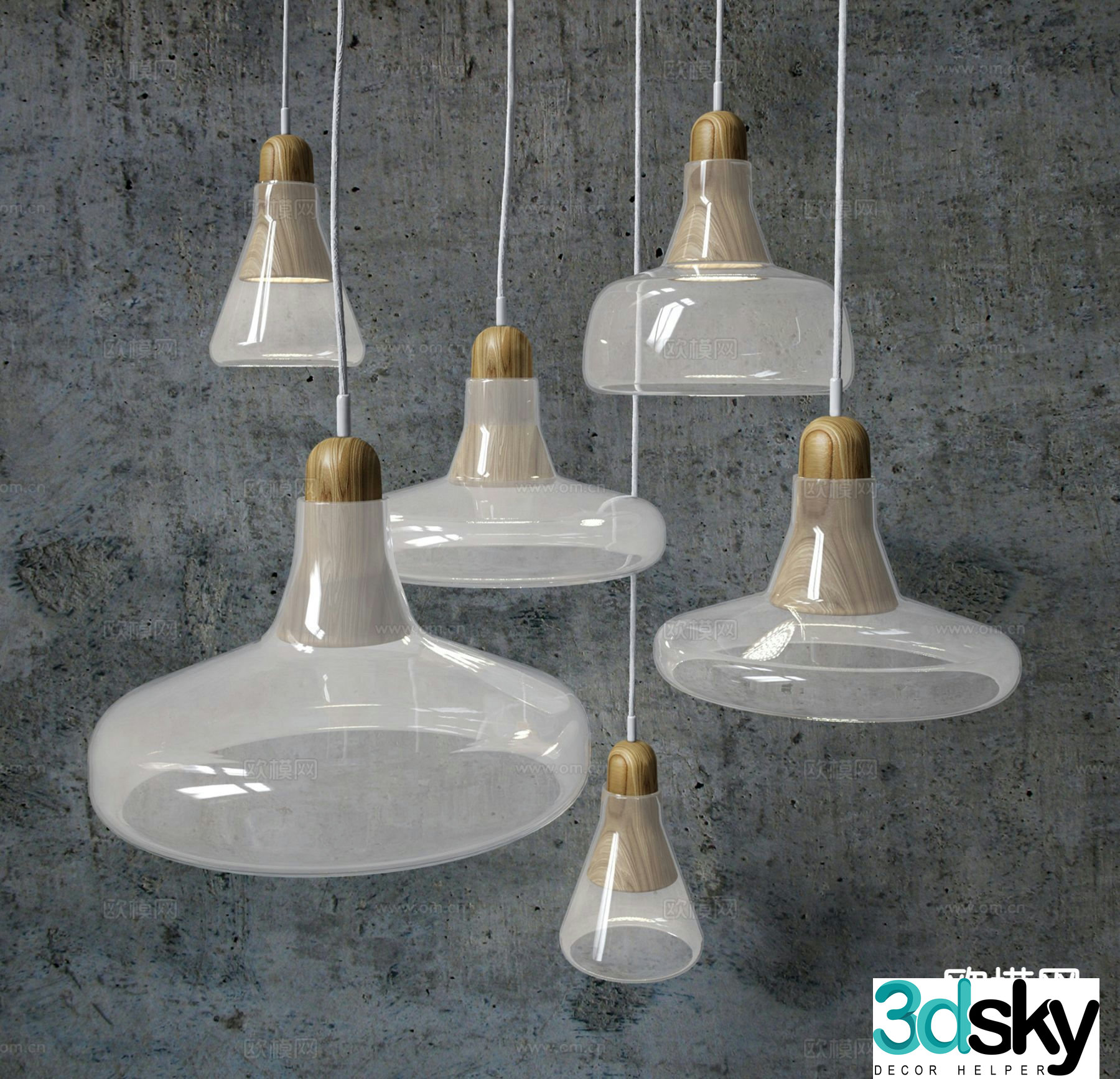 Modern interior chandelier 3d model