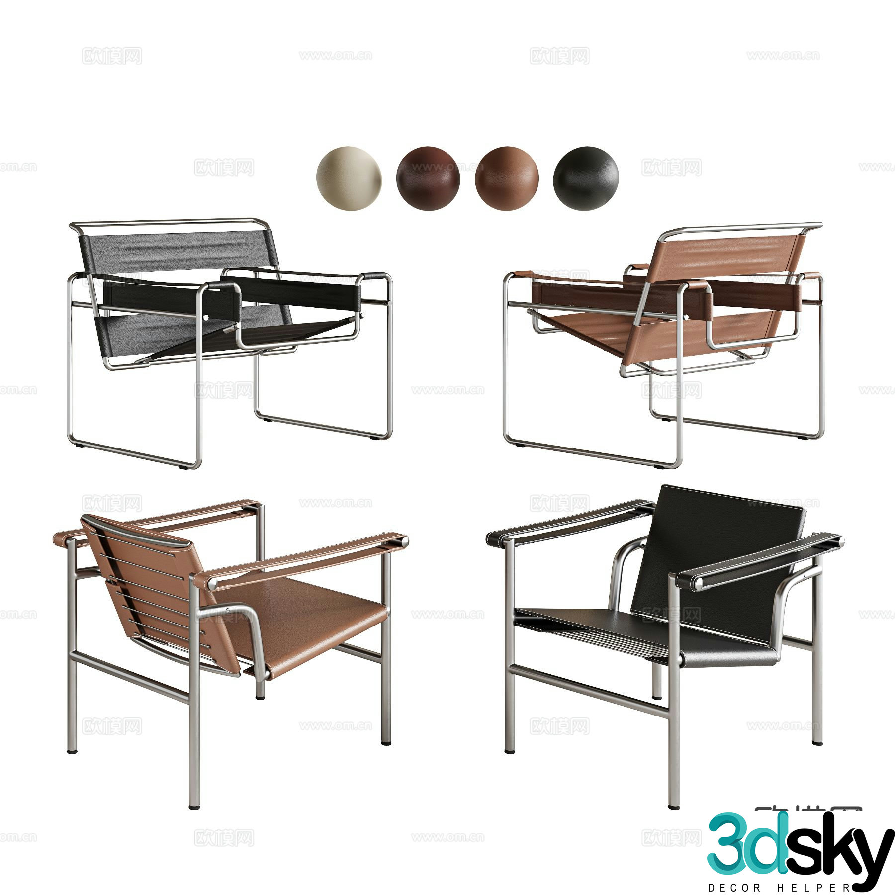 Modern single lounge chair 3d model