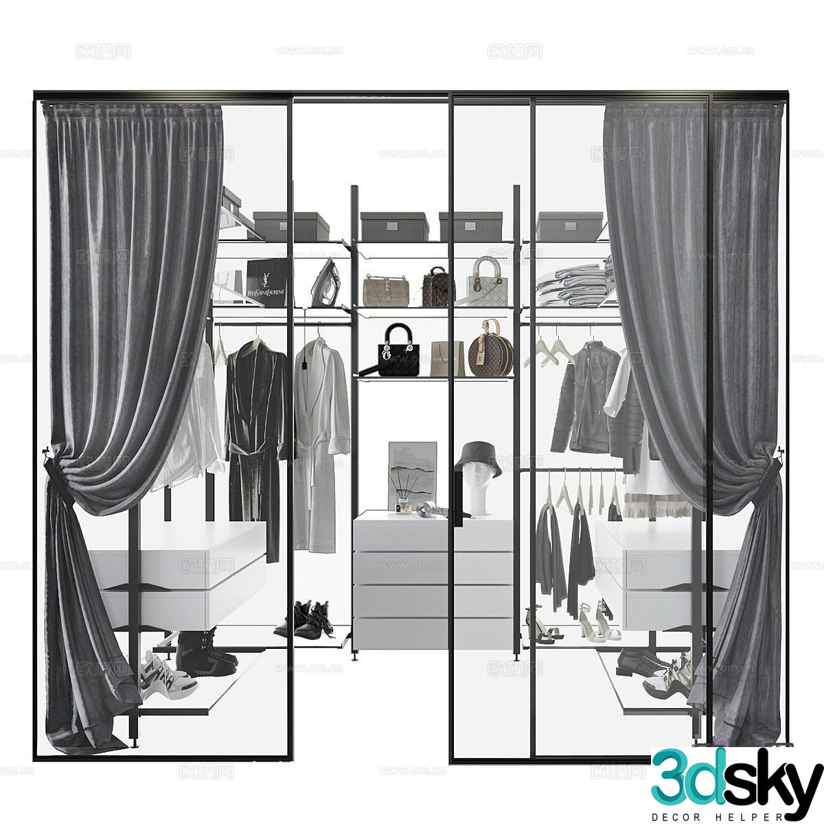 Modern wardrobe jewelry cabinet 3d model