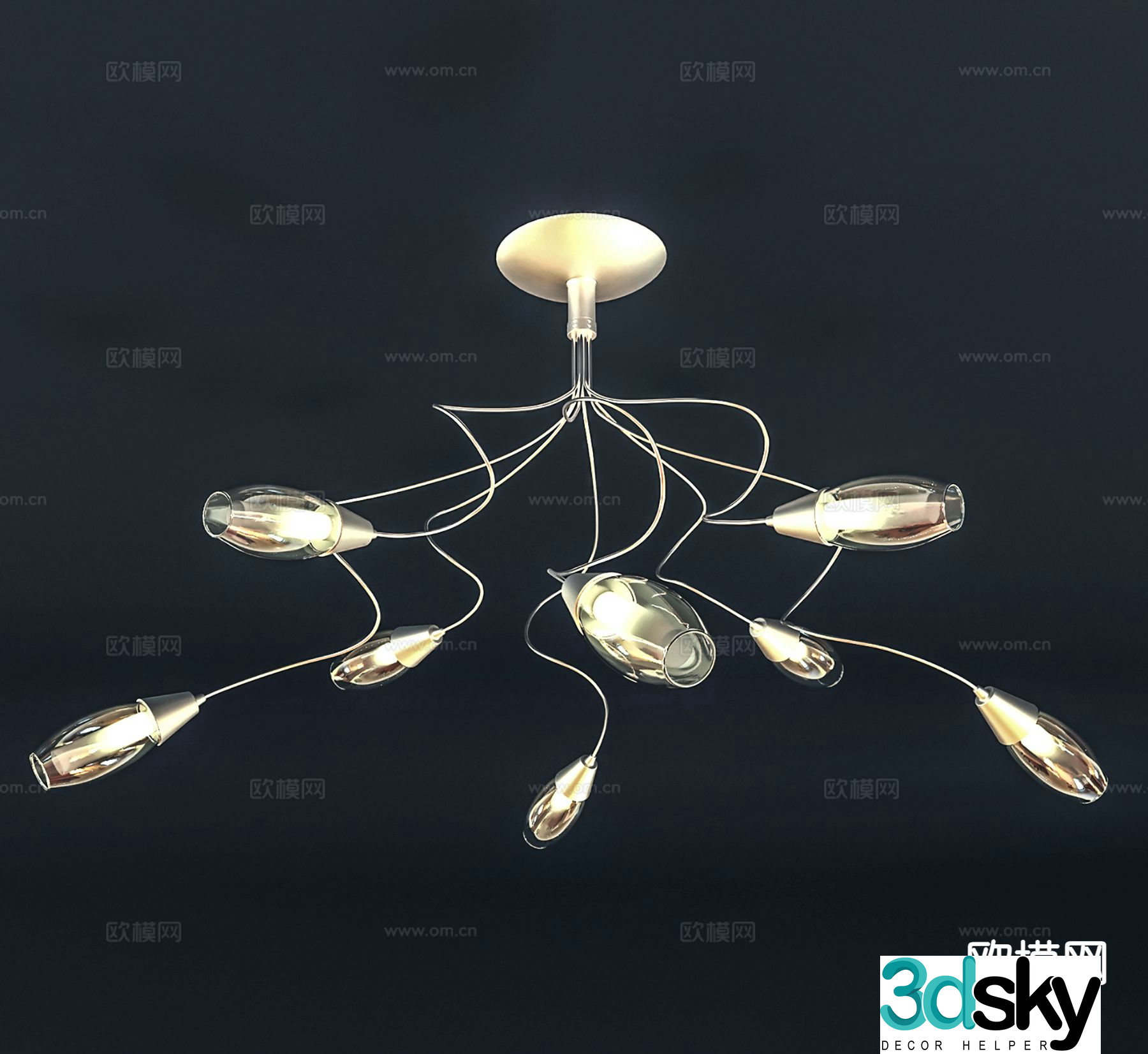 Modern interior chandelier 3d model