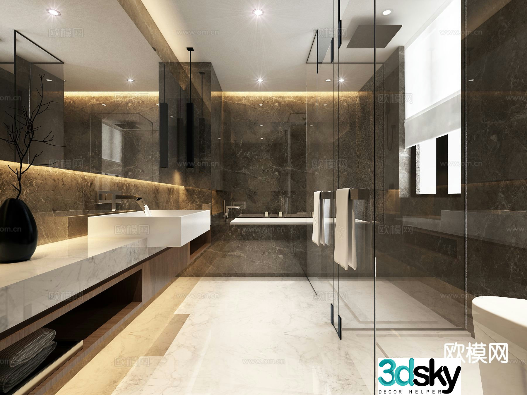 Modern bathroom bathroom toilet 3d model