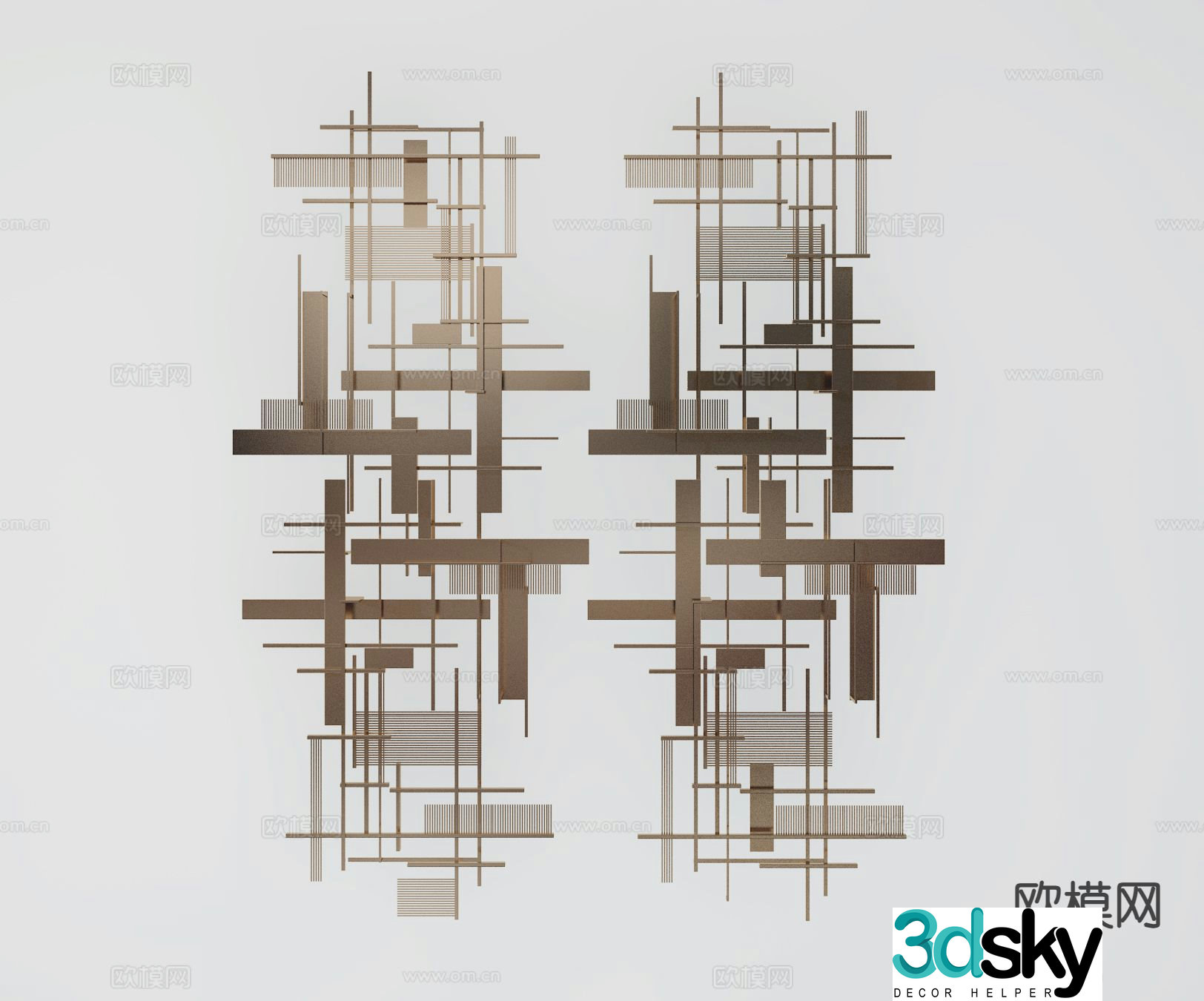 Light luxury wall decoration hanging decoration 3D model