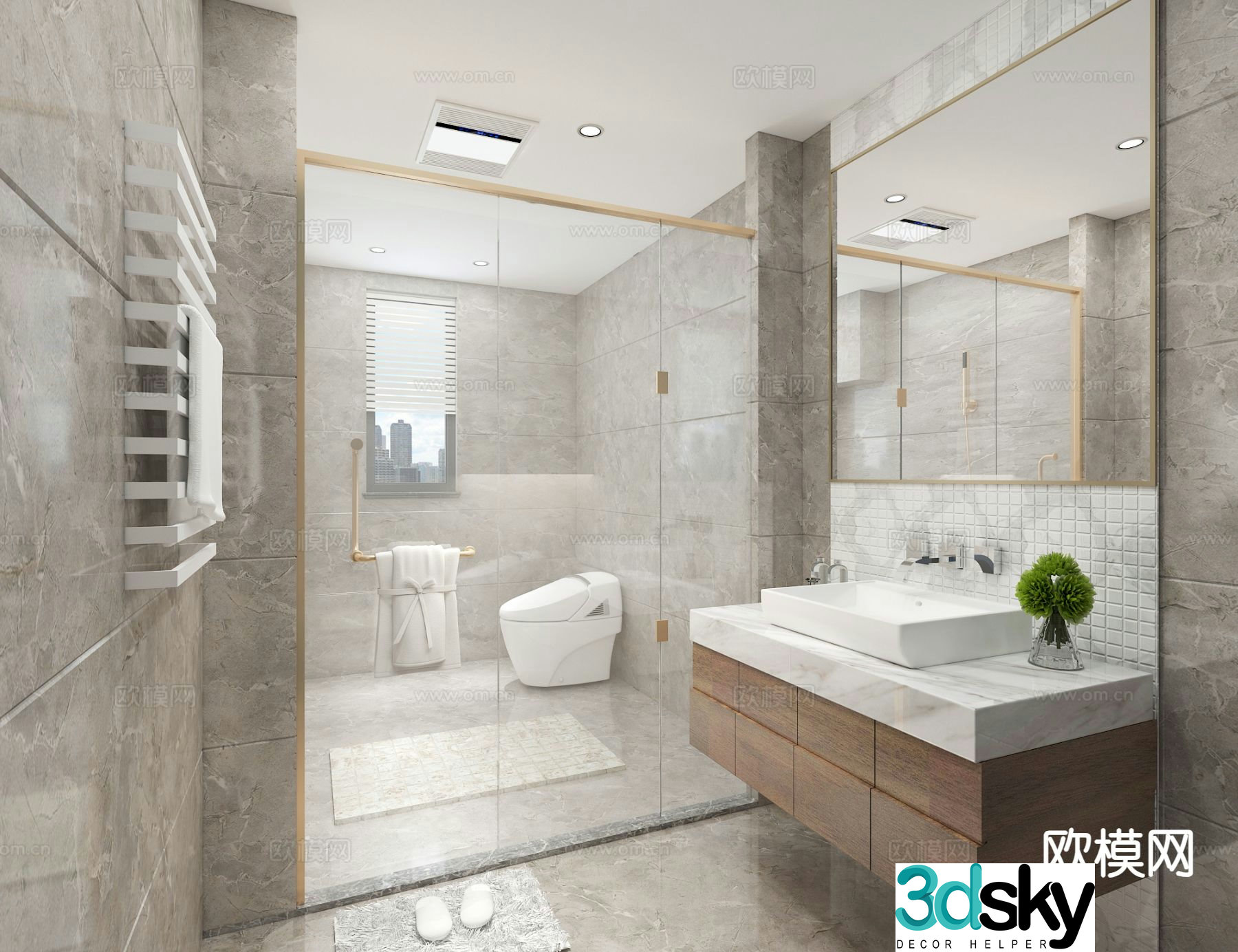 Modern bathroom bathroom 3d model