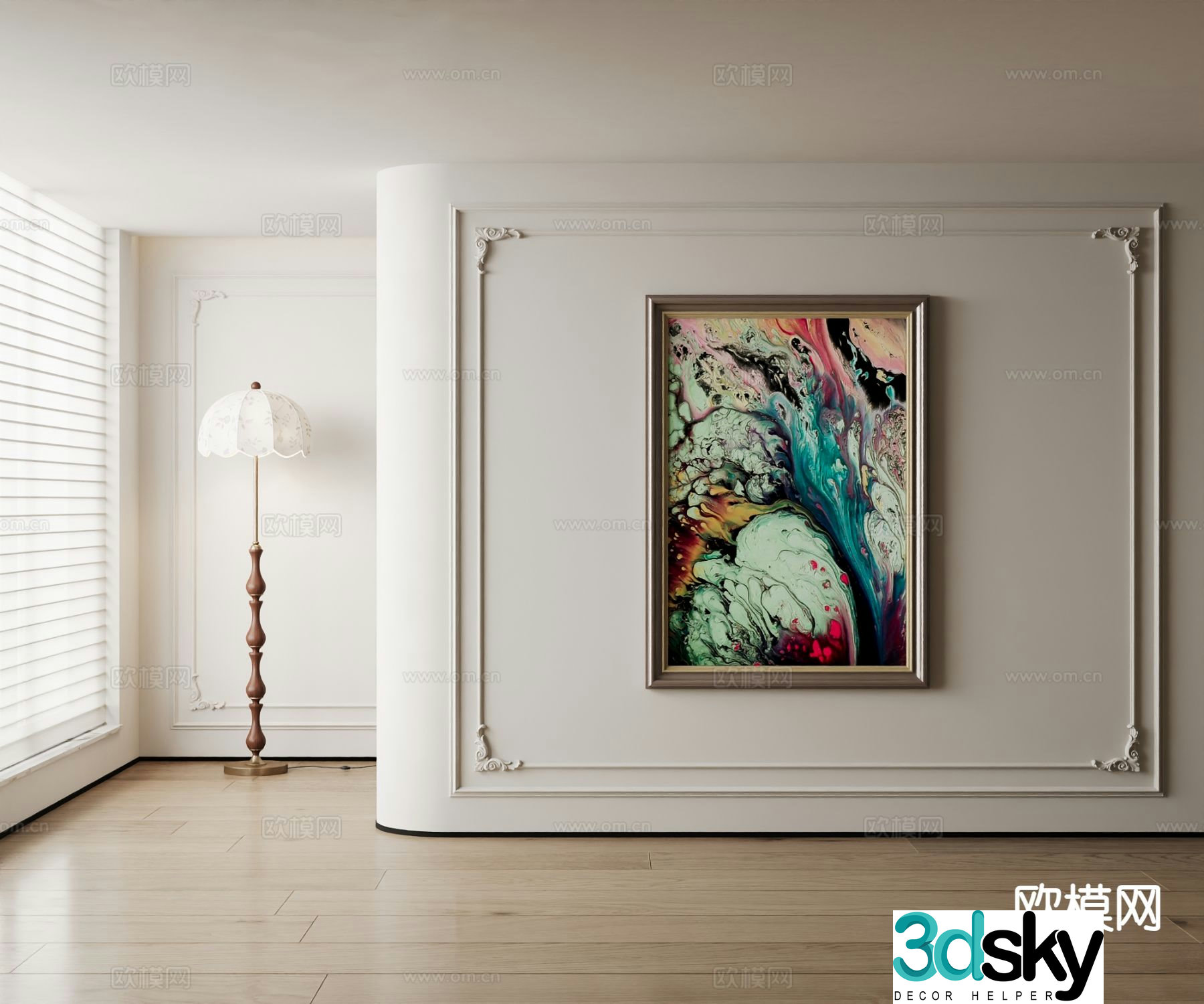 American oil painting art painting decorative painting 3d model