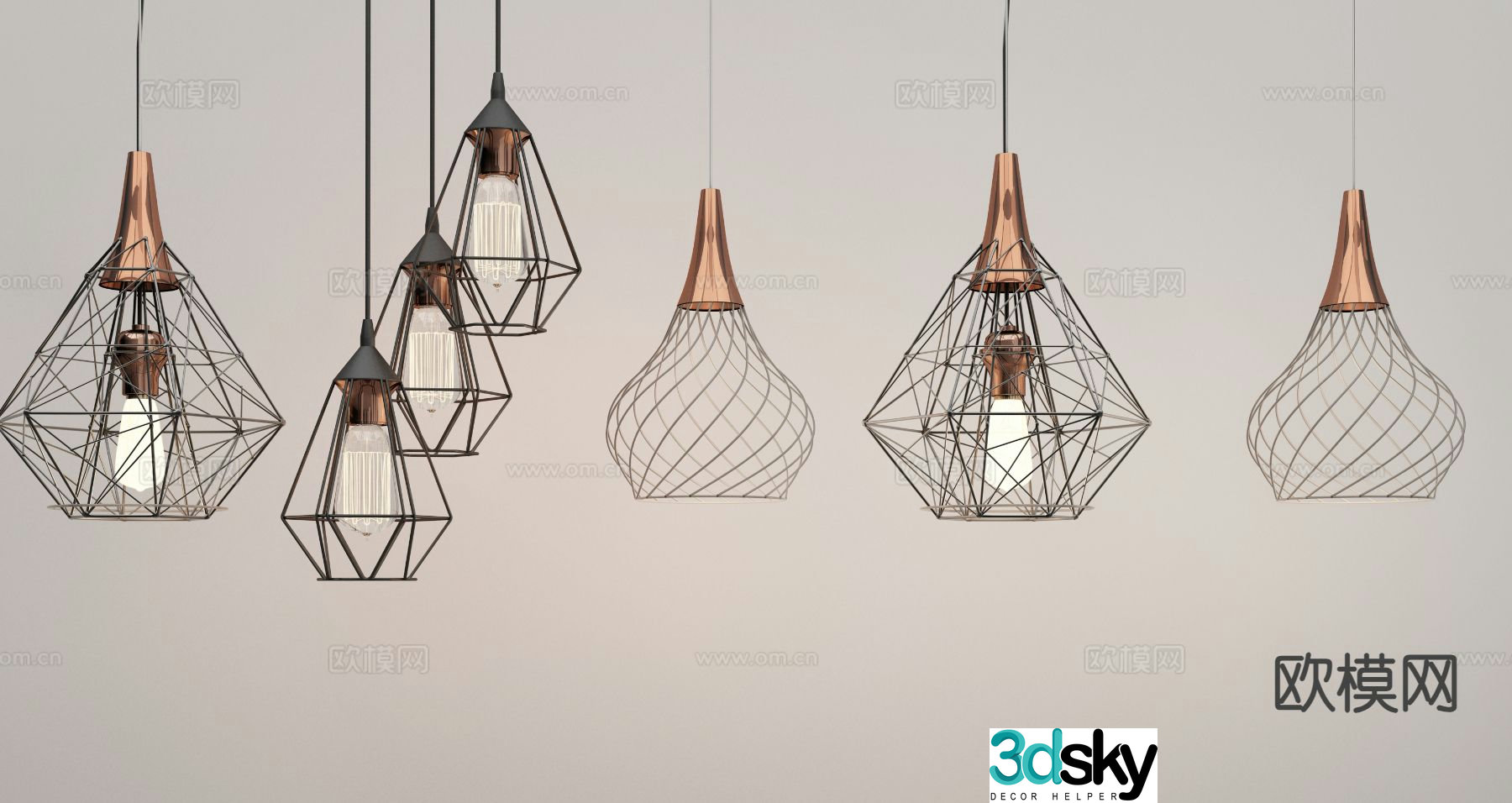 Modern chandelier 3d model