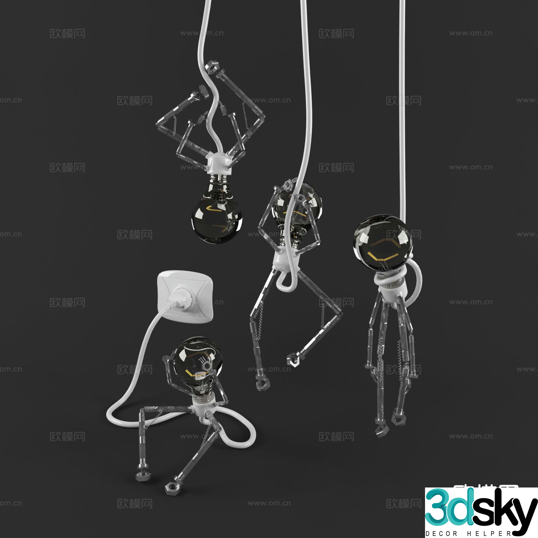 Creative villain chandelier 3d model