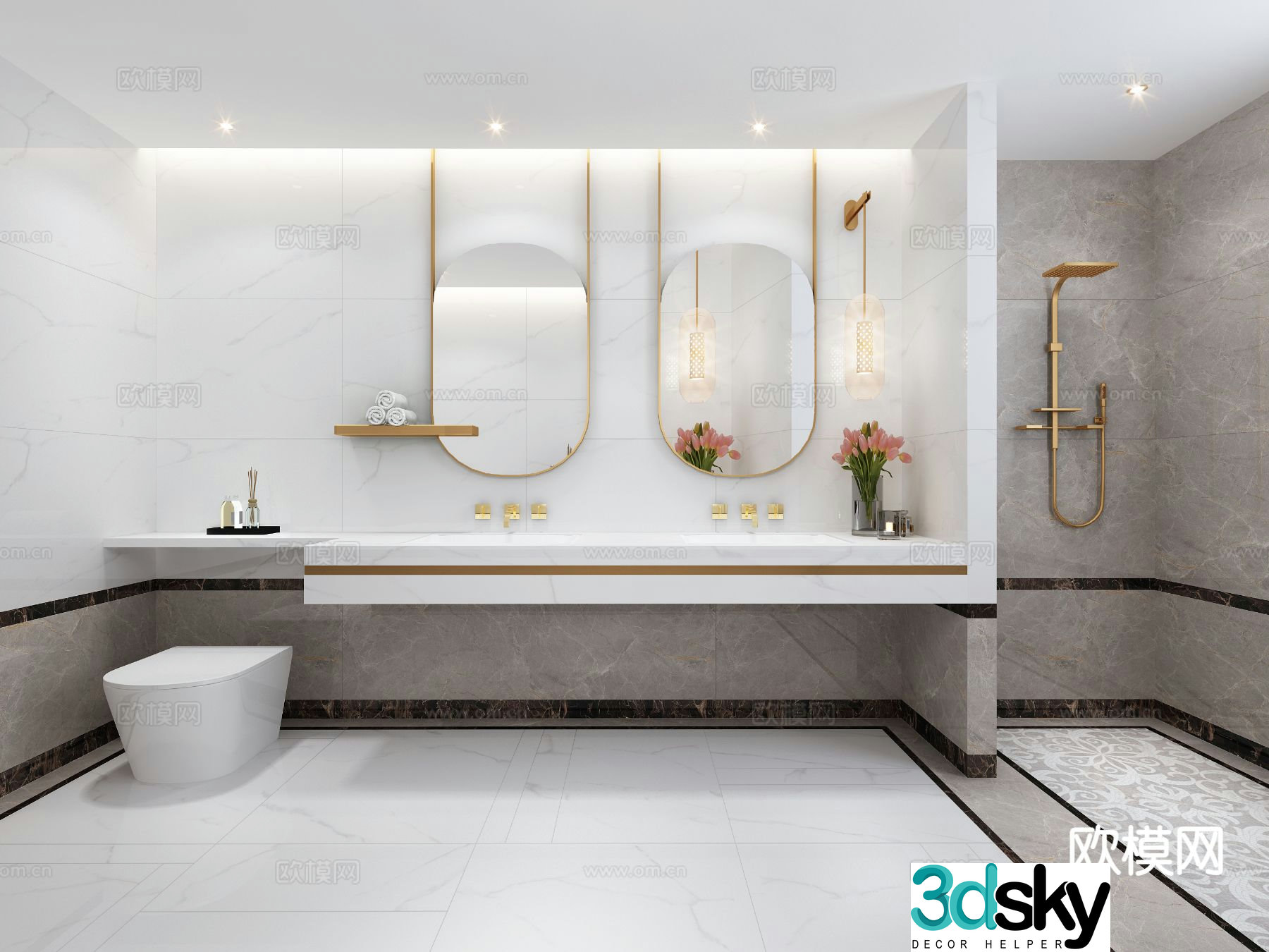 Modern bathroom bathroom toilet 3d model