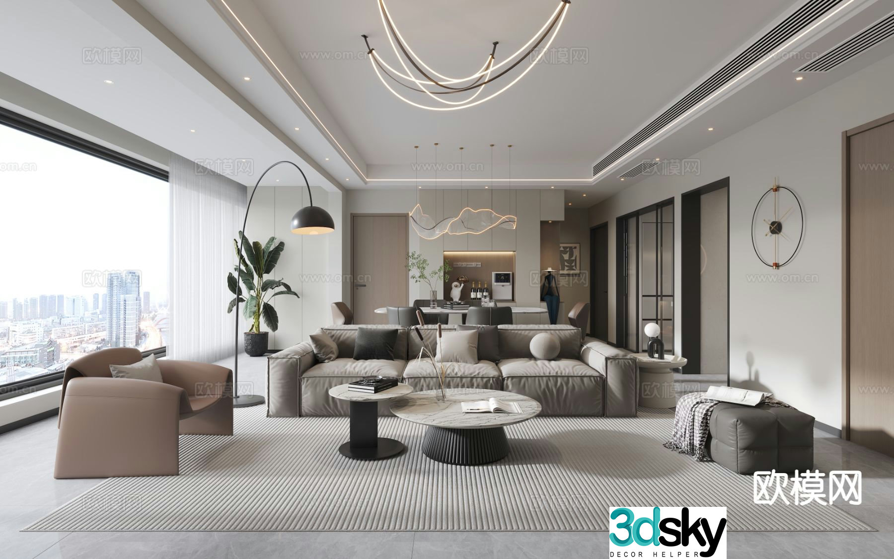 3D model of high-end Huike restaurant
