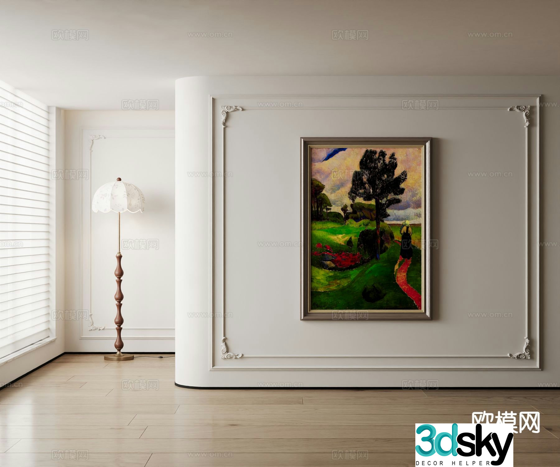 American oil painting art painting decorative painting 3d model