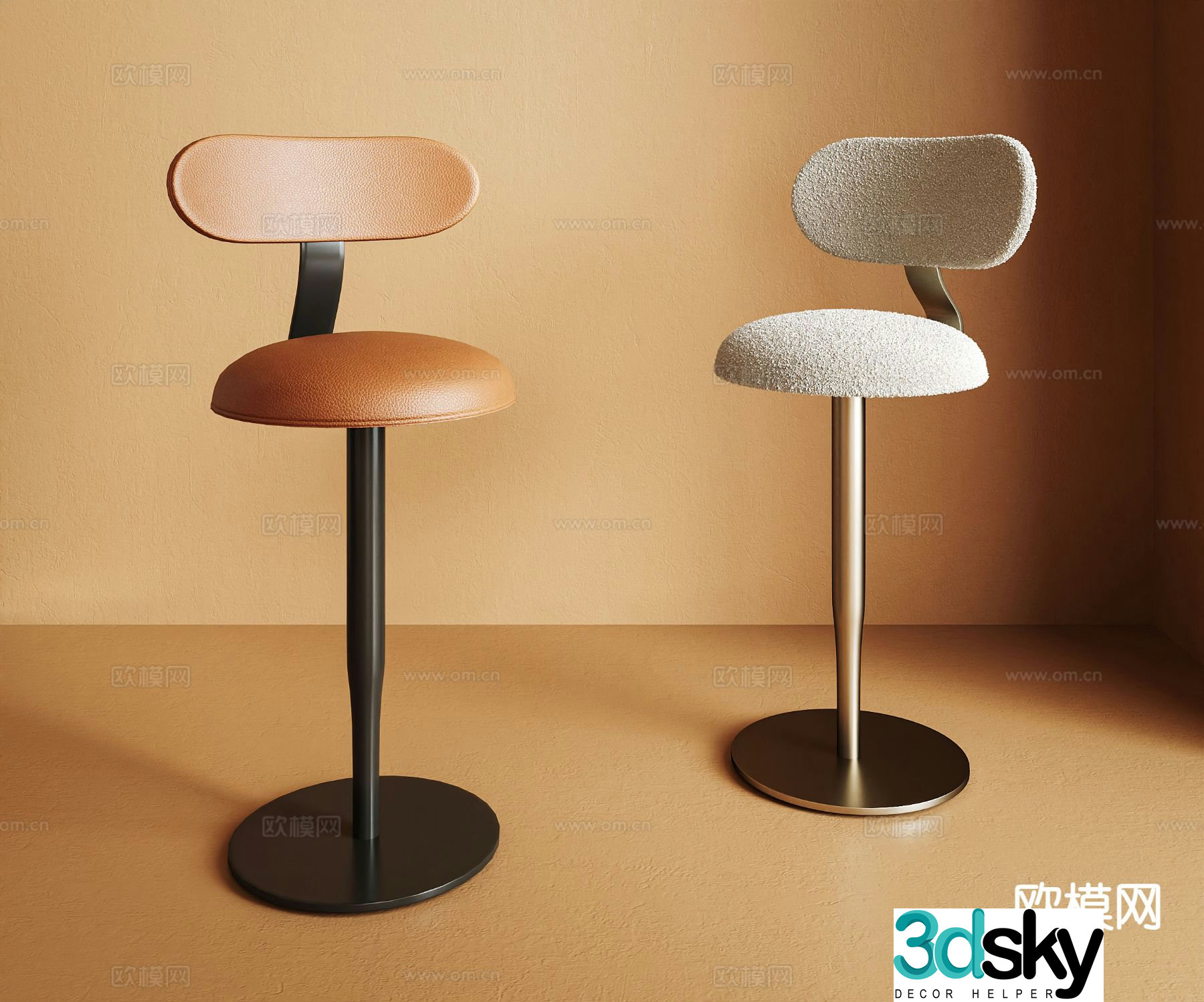 Modern bar stool 3d model