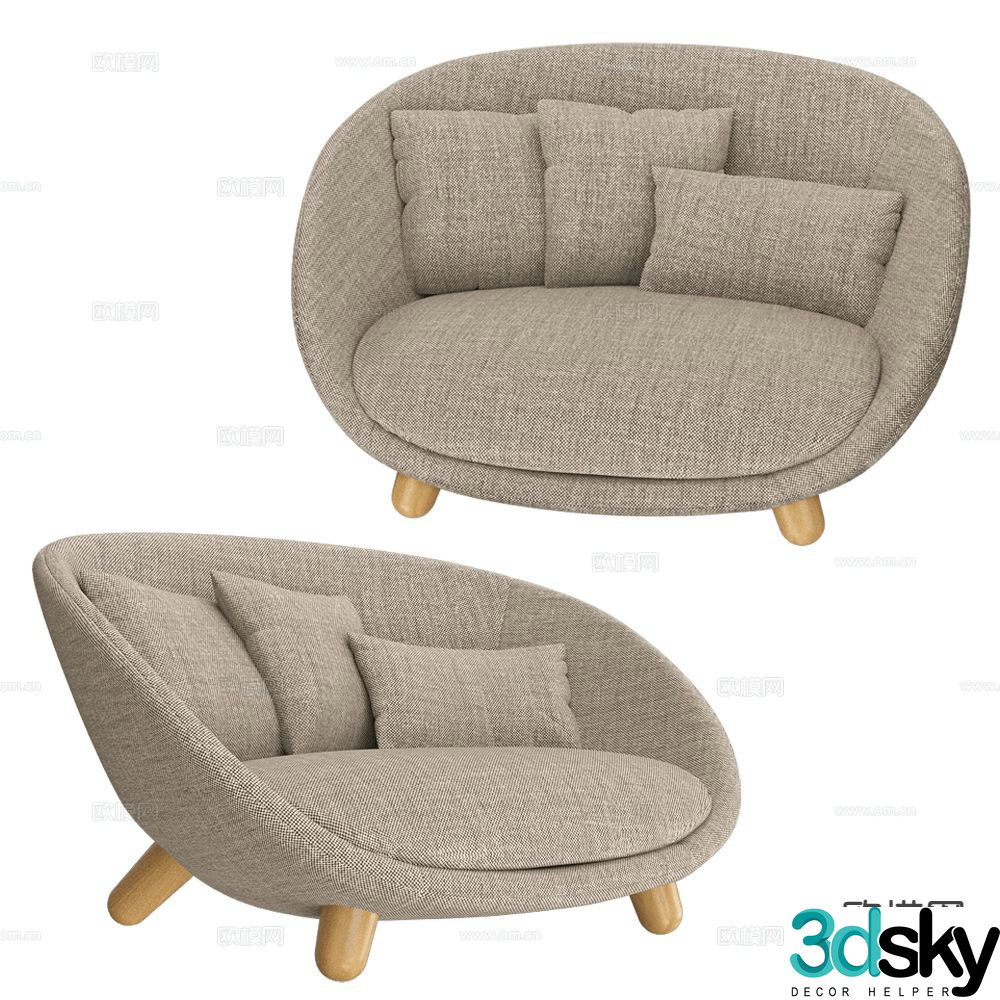 Moooi single sofa 3d model
