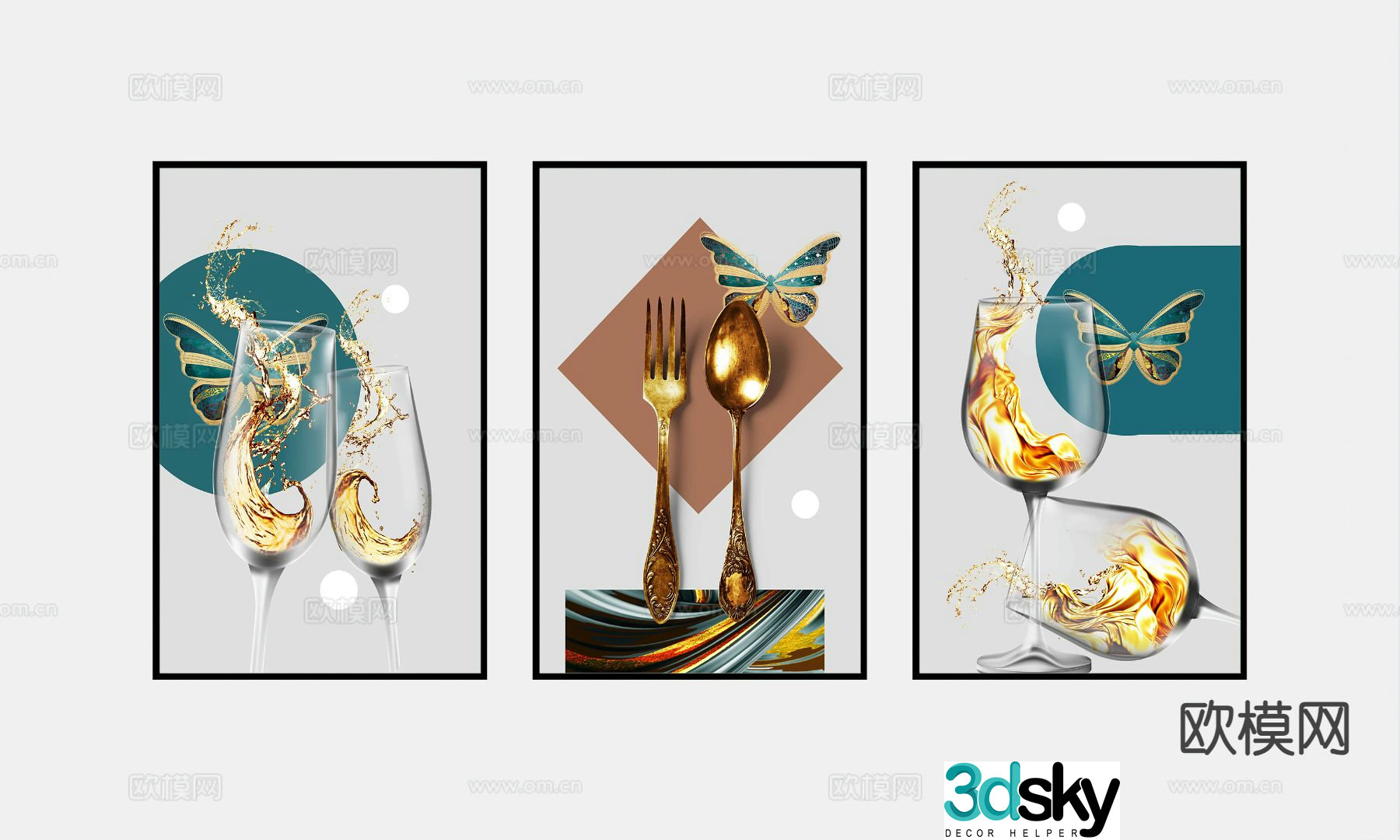 Art painting abstract painting decorative painting 3d model
