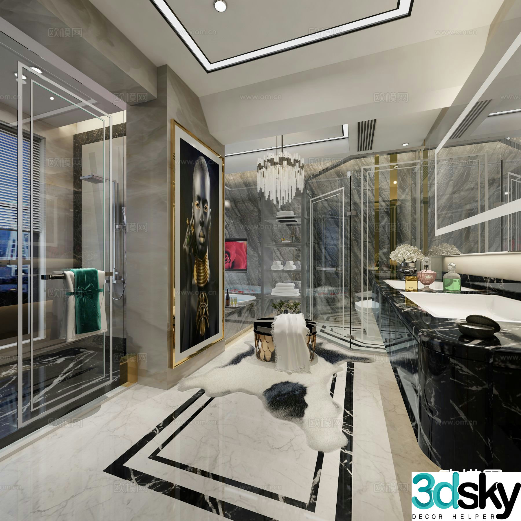 Postmodern bathroom bathroom 3d model