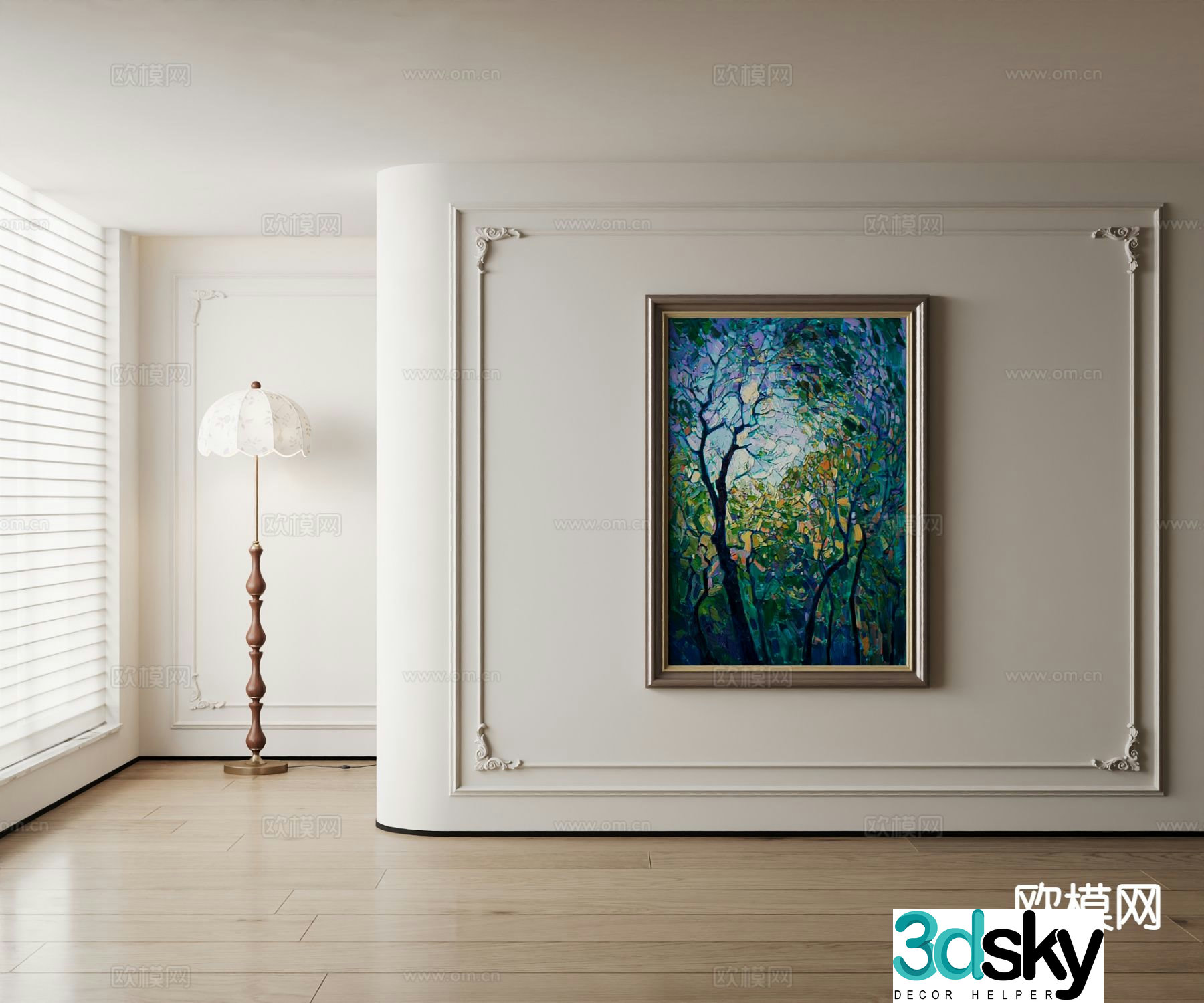American oil painting art painting decorative painting 3d model