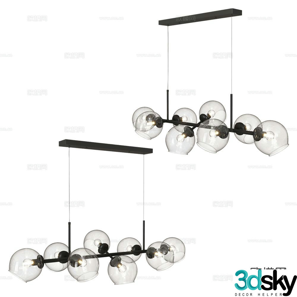 ANCARD multi-head chandelier 3d model